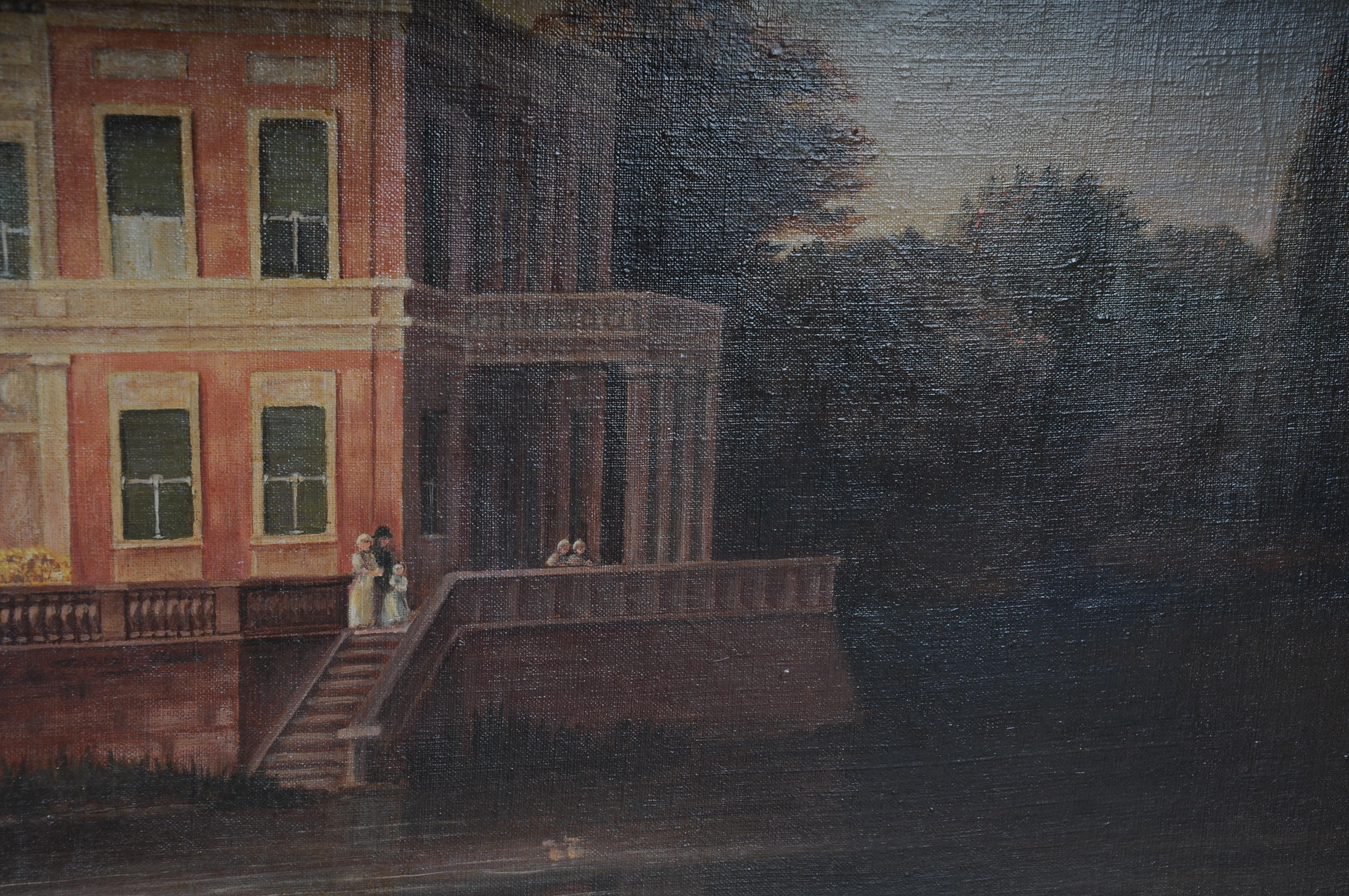 Altes Ölgemälde des Marmorpalais bei Potsdam nach Carl Daniel Freydanck im Angebot 4