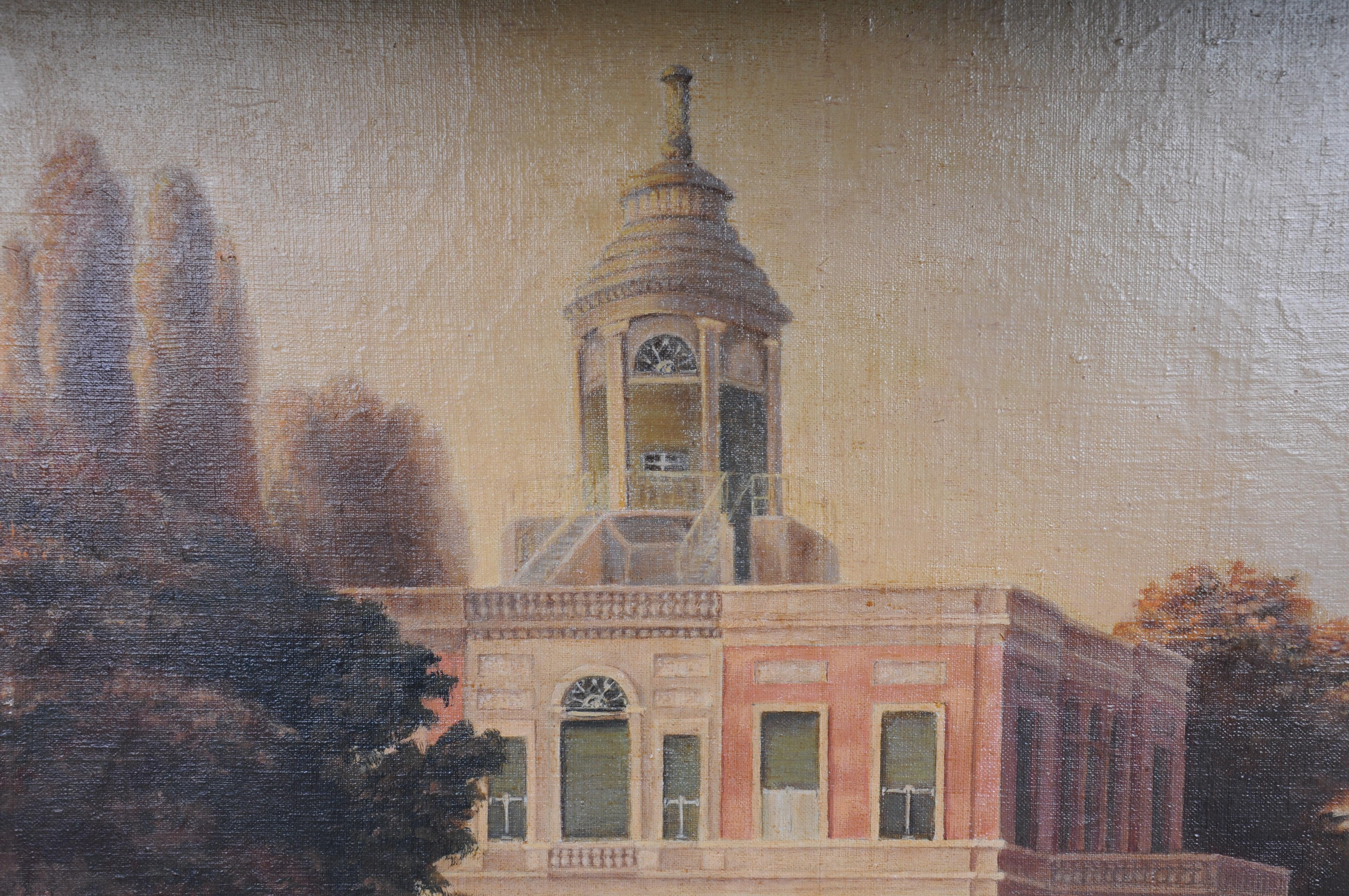 Altes Ölgemälde des Marmorpalais bei Potsdam nach Carl Daniel Freydanck (20. Jahrhundert) im Angebot