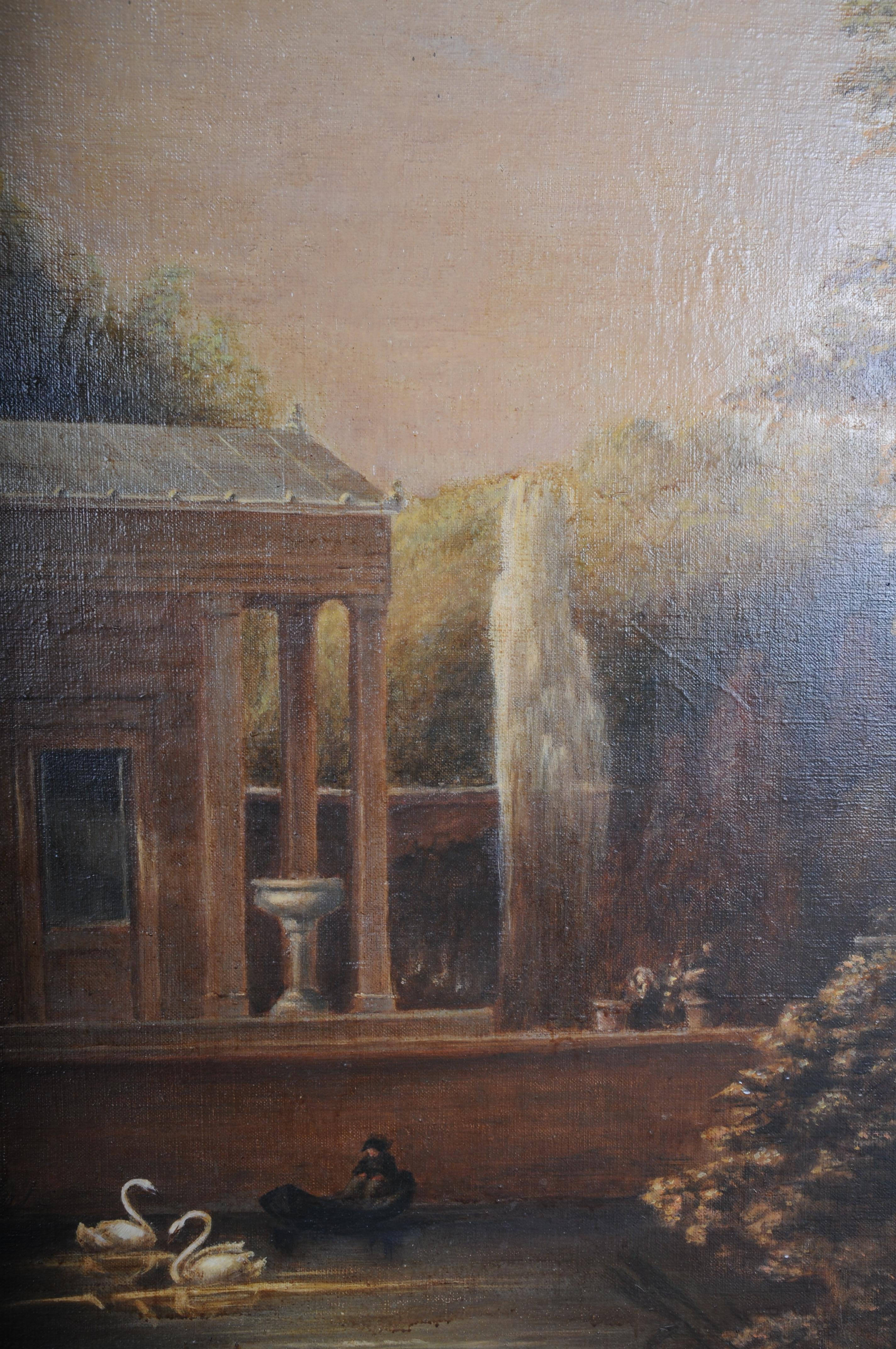 Ancienne peinture à l'huile, la maison de jardin à Charlottenhof d'après Carl Daniel Freydanck en vente 4