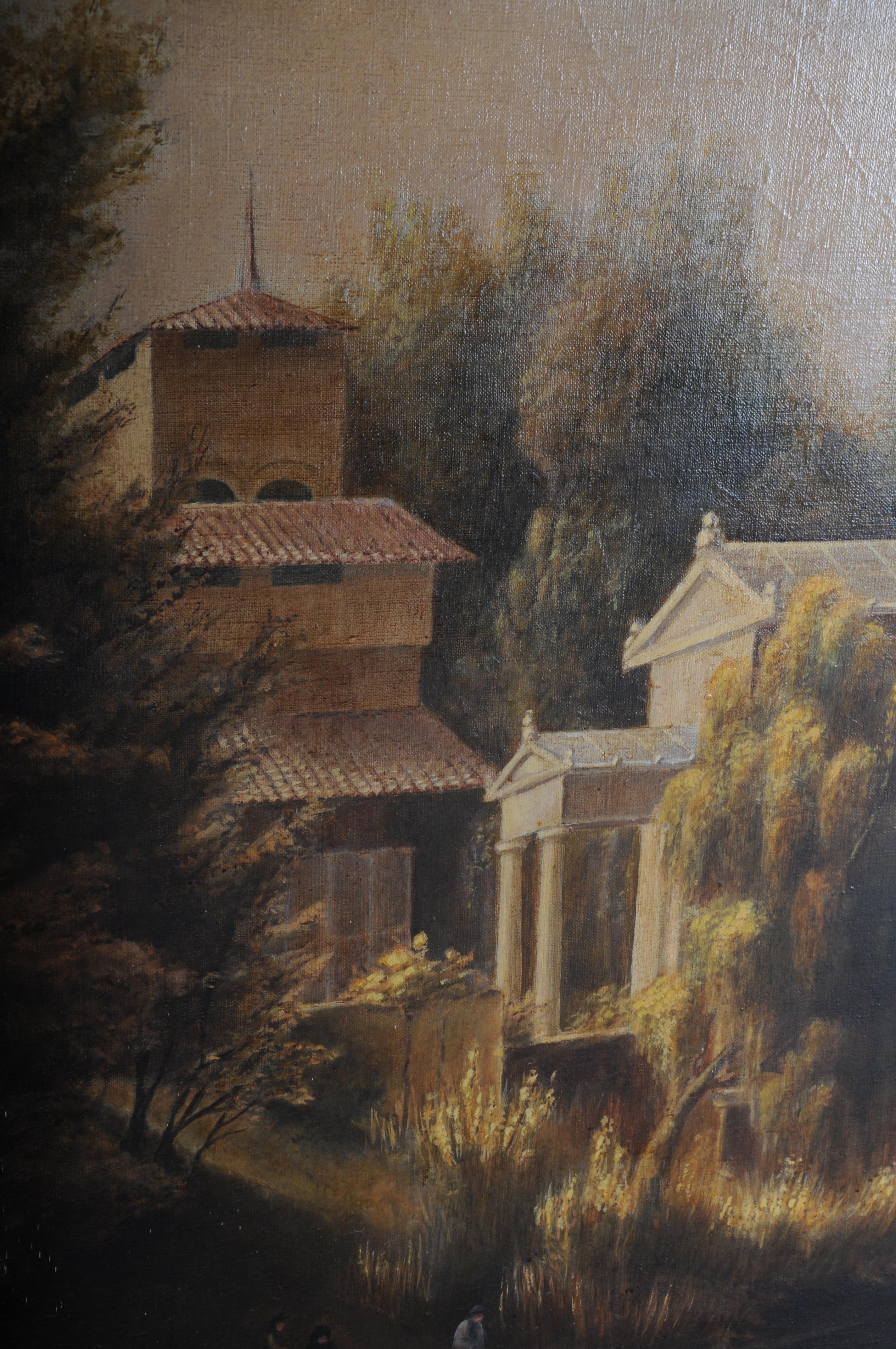 Ancienne peinture à l'huile, la maison de jardin à Charlottenhof d'après Carl Daniel Freydanck en vente 6