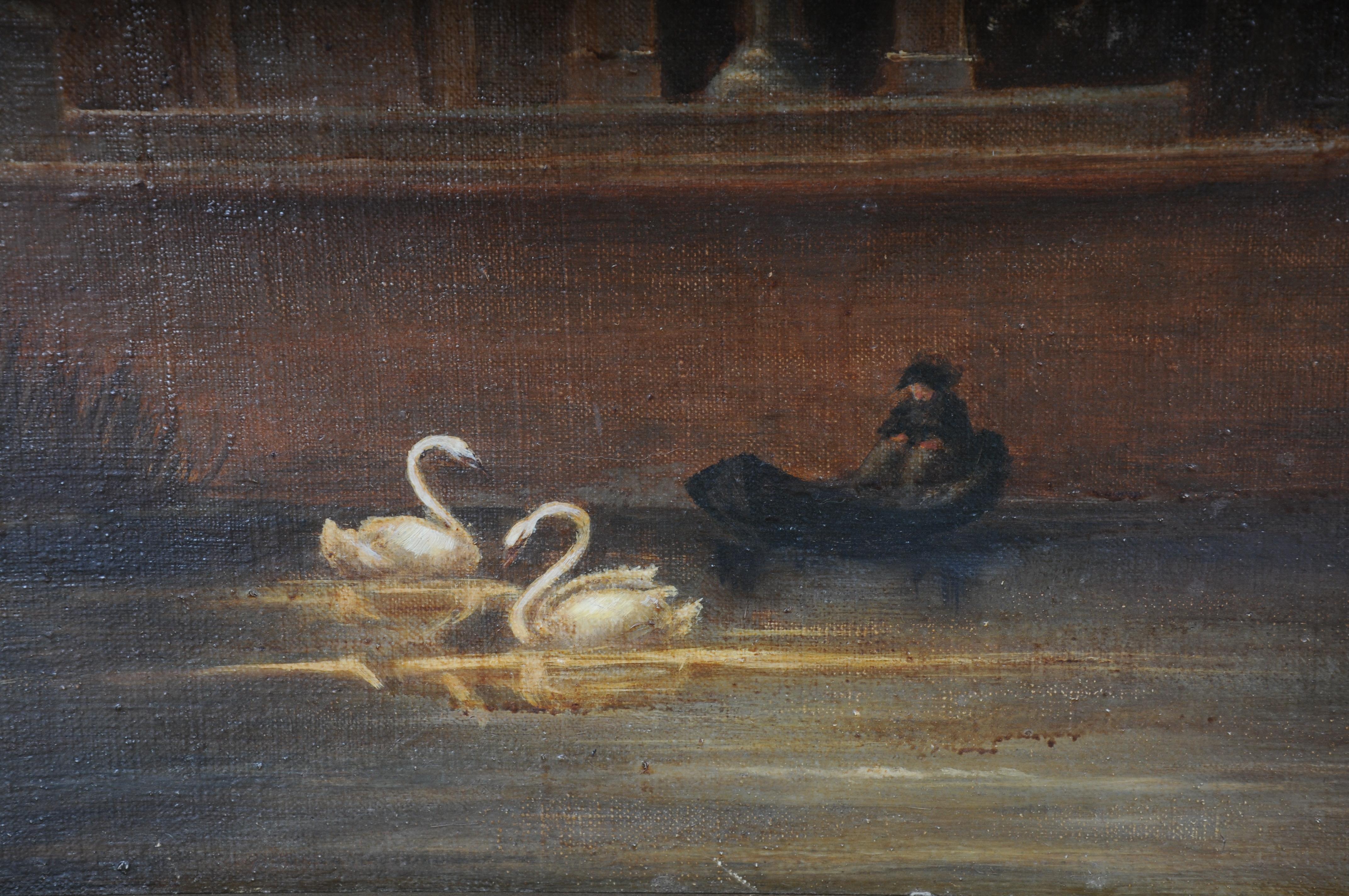 Ancienne peinture à l'huile, la maison de jardin à Charlottenhof d'après Carl Daniel Freydanck en vente 1
