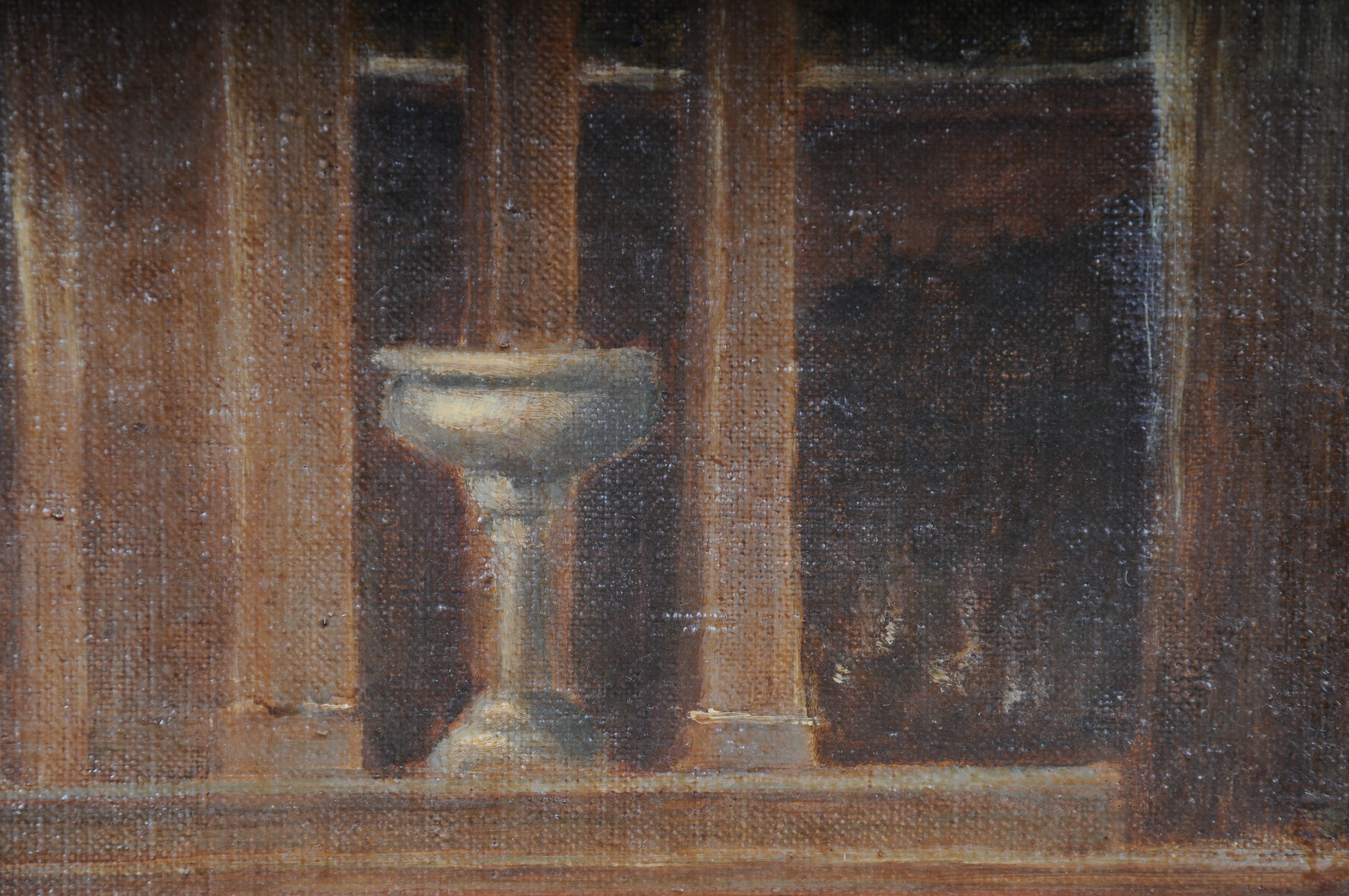 Ancienne peinture à l'huile, la maison de jardin à Charlottenhof d'après Carl Daniel Freydanck en vente 2