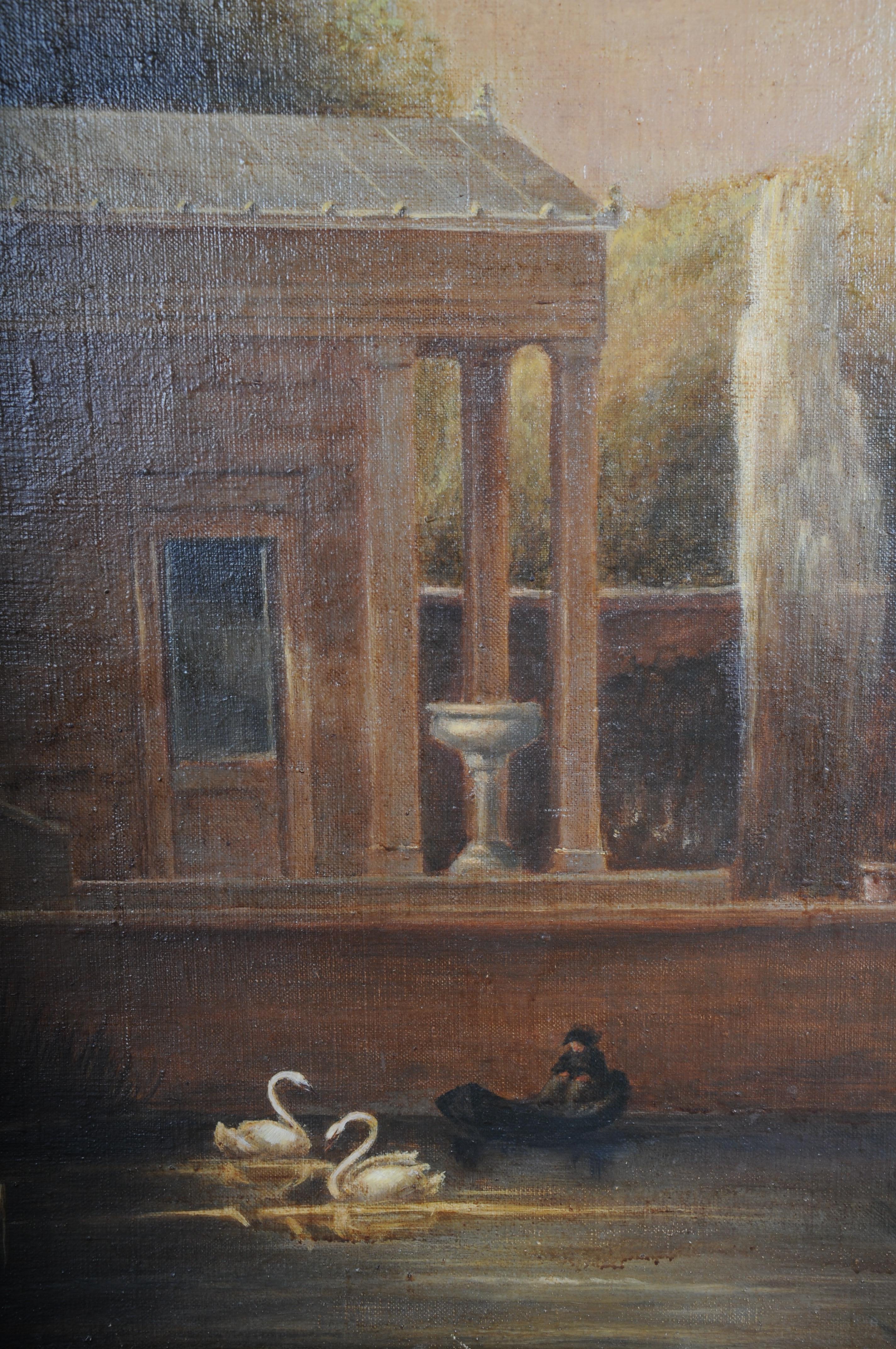 Ancienne peinture à l'huile, la maison de jardin à Charlottenhof d'après Carl Daniel Freydanck en vente 3