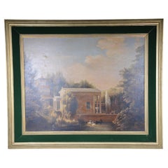 Old oil painting, the garden house at Charlottenhof after Carl Daniel Freydanck