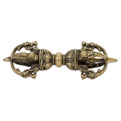 Old or Antique Brass or Bronze Tibetan Dorje or Vajra