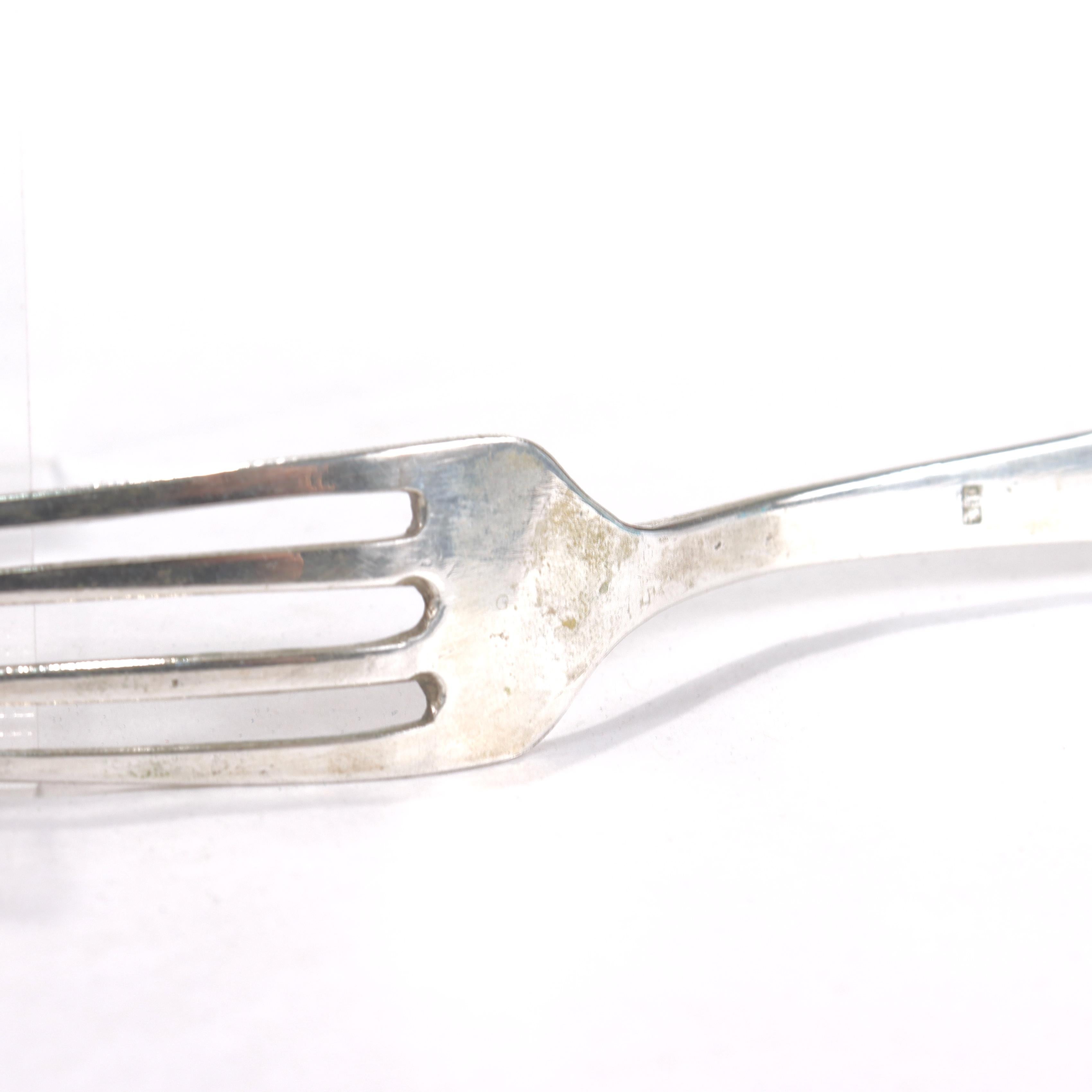 Old or Antique Chinese Export Silver Fork & Spoon For Sale 8