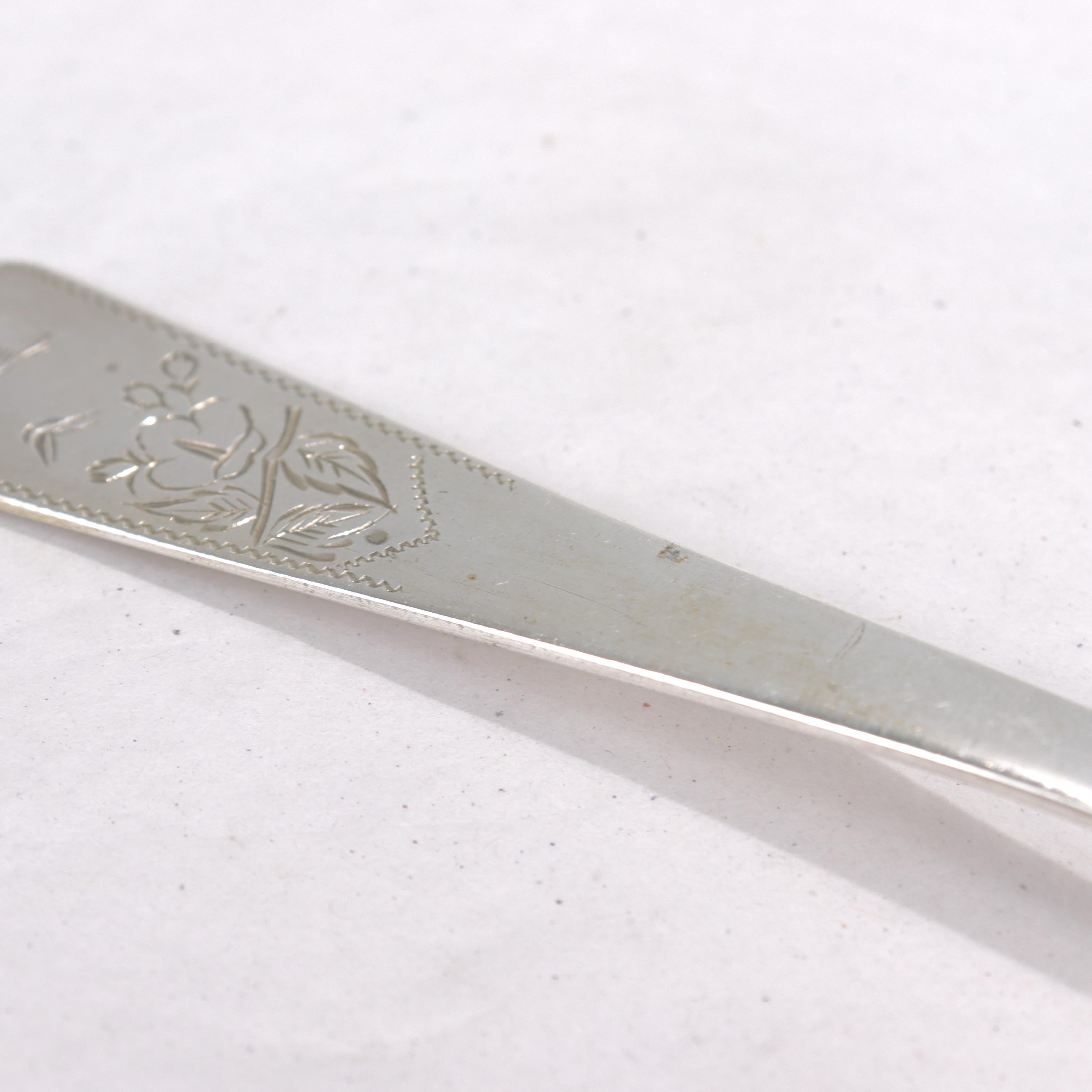 Old or Antique Chinese Export Silver Fork & Spoon For Sale 9