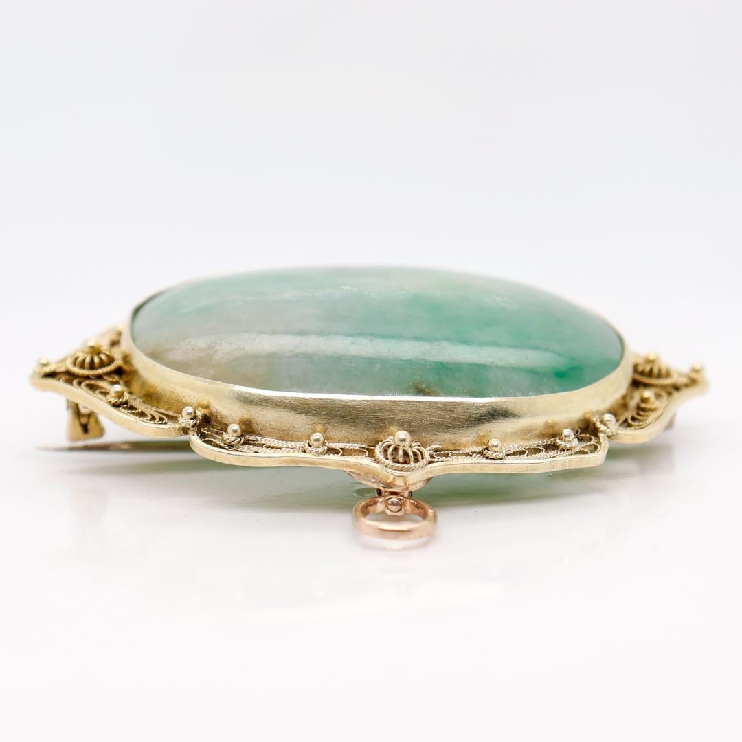 vintage jade brooch