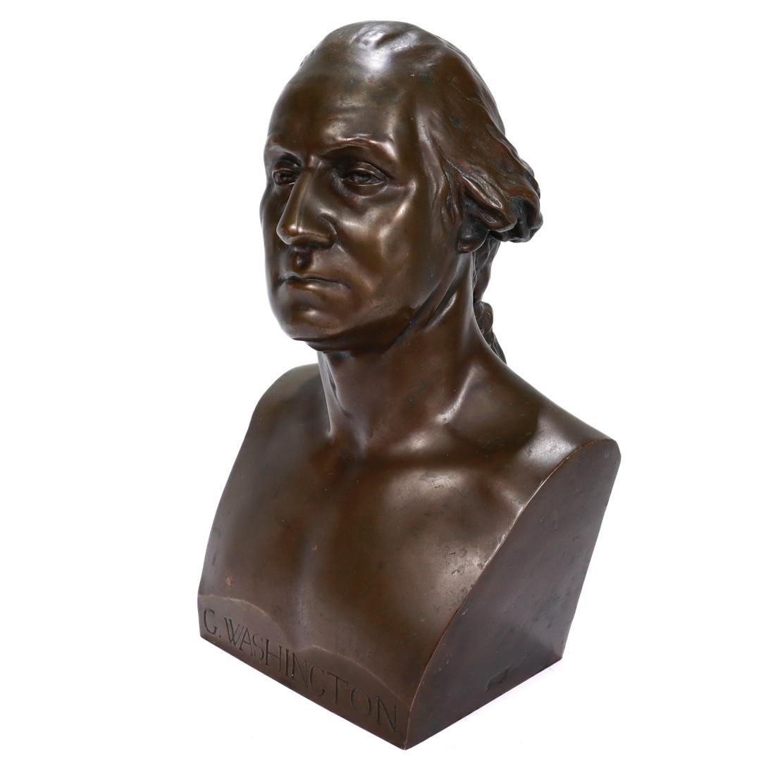 A fine table size bronze bust.

After the iconic sculpture by Jean Antoine Houdon.

Depicting President George Washington.

Signed G. WASHINGTON in the plinth and bearing an Achille Collas reduction seal to the reverse. 

Simply a wonderful