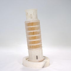 Old or Antique Grand Tour Style Alabaster Leaning Tower of Pisa Sculpture