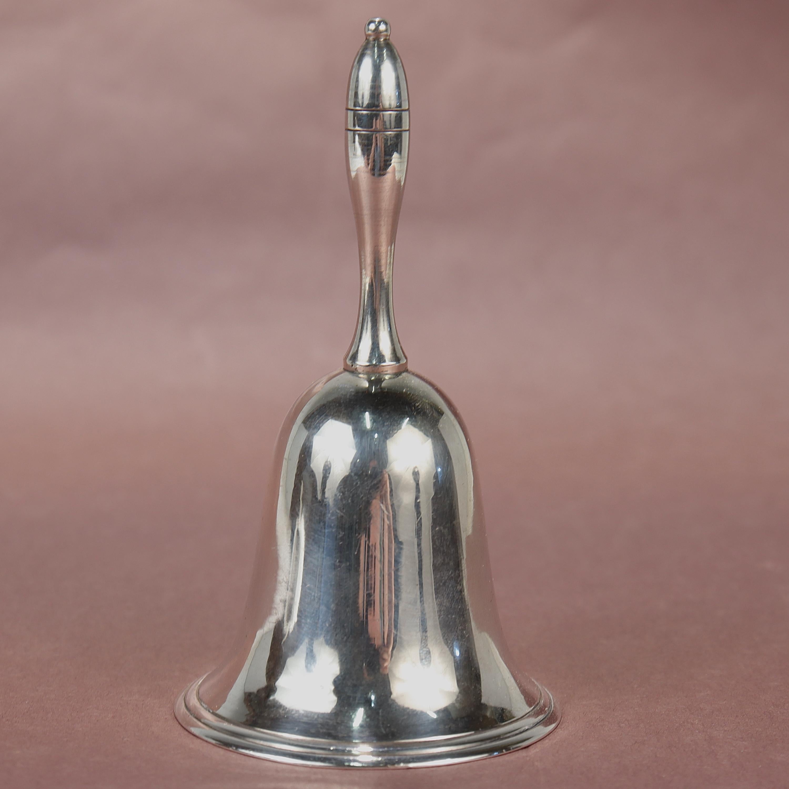 Women's or Men's Old or Antique Japanese 950 Sterling Silver Table Bell For Sale