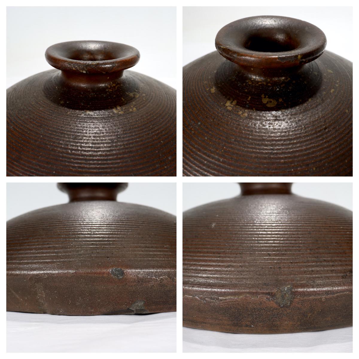 Old or Antique Japanese Bizen Pottery Stoneware Vase 4