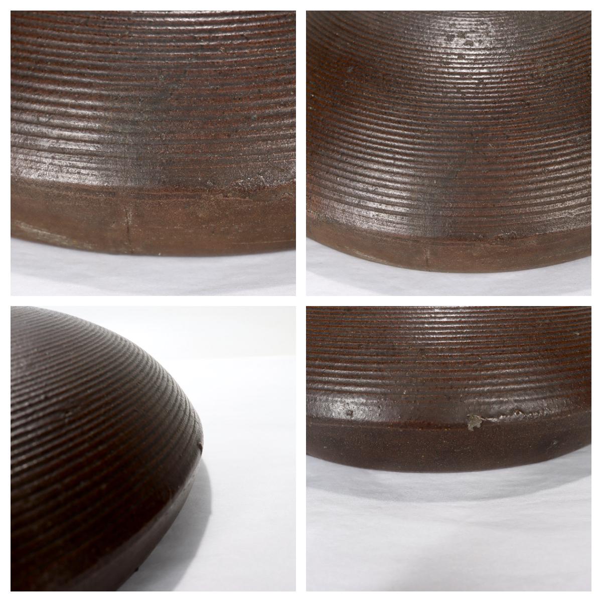 Vaso vecchio o antico in ceramica giapponese Bizen in gres in vendita 4