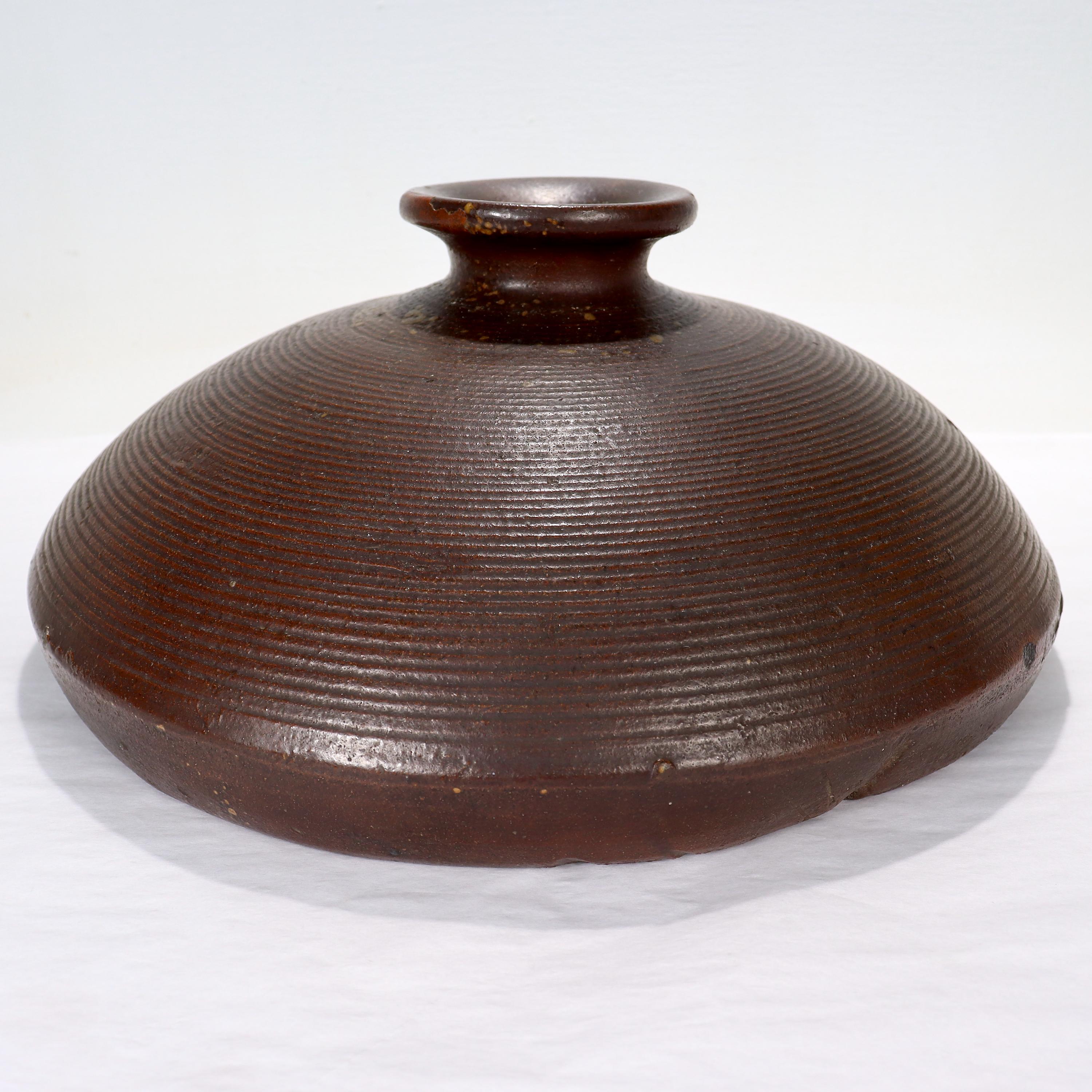 Taisho Vaso vecchio o antico in ceramica giapponese Bizen in gres in vendita