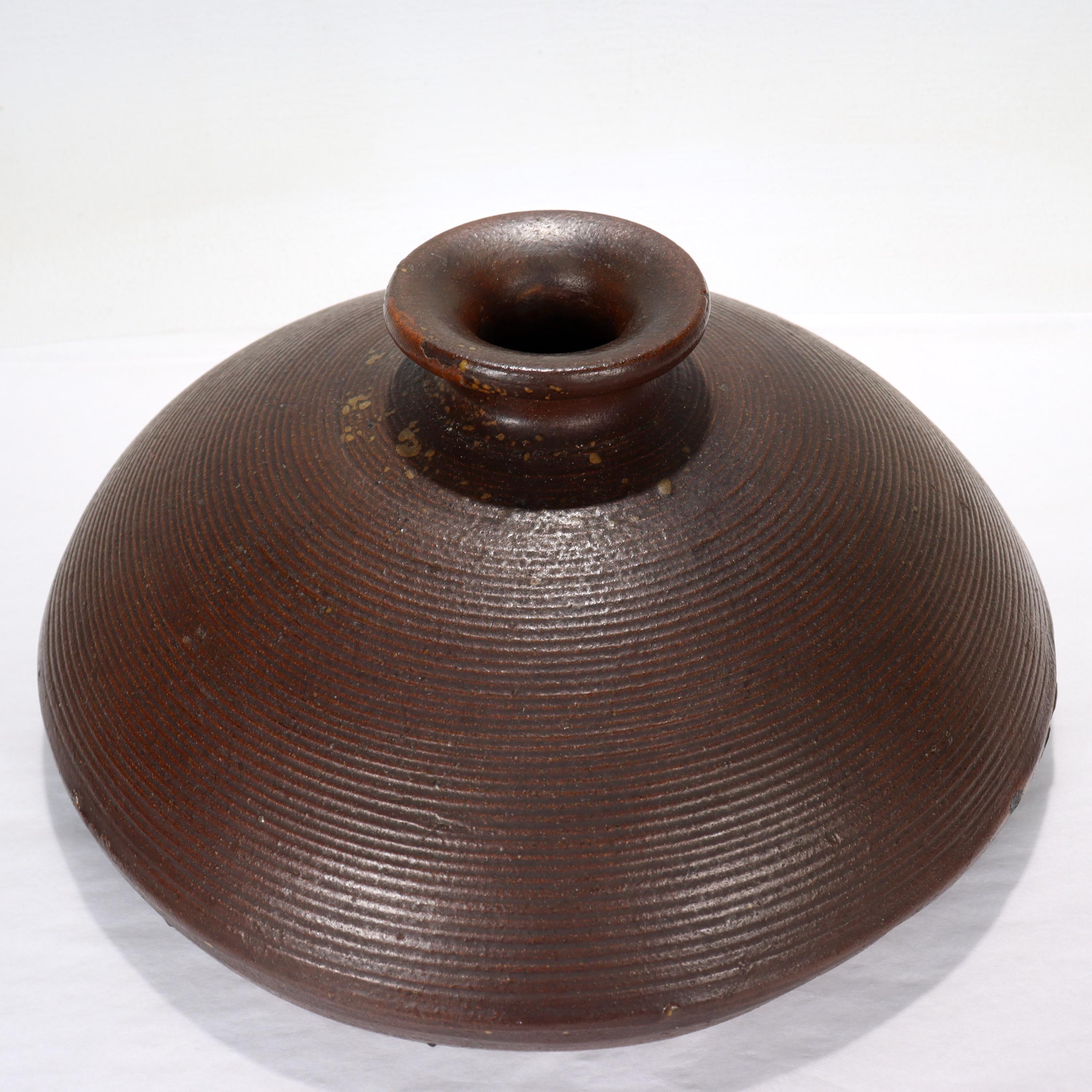 20th Century Old or Antique Japanese Bizen Pottery Stoneware Vase