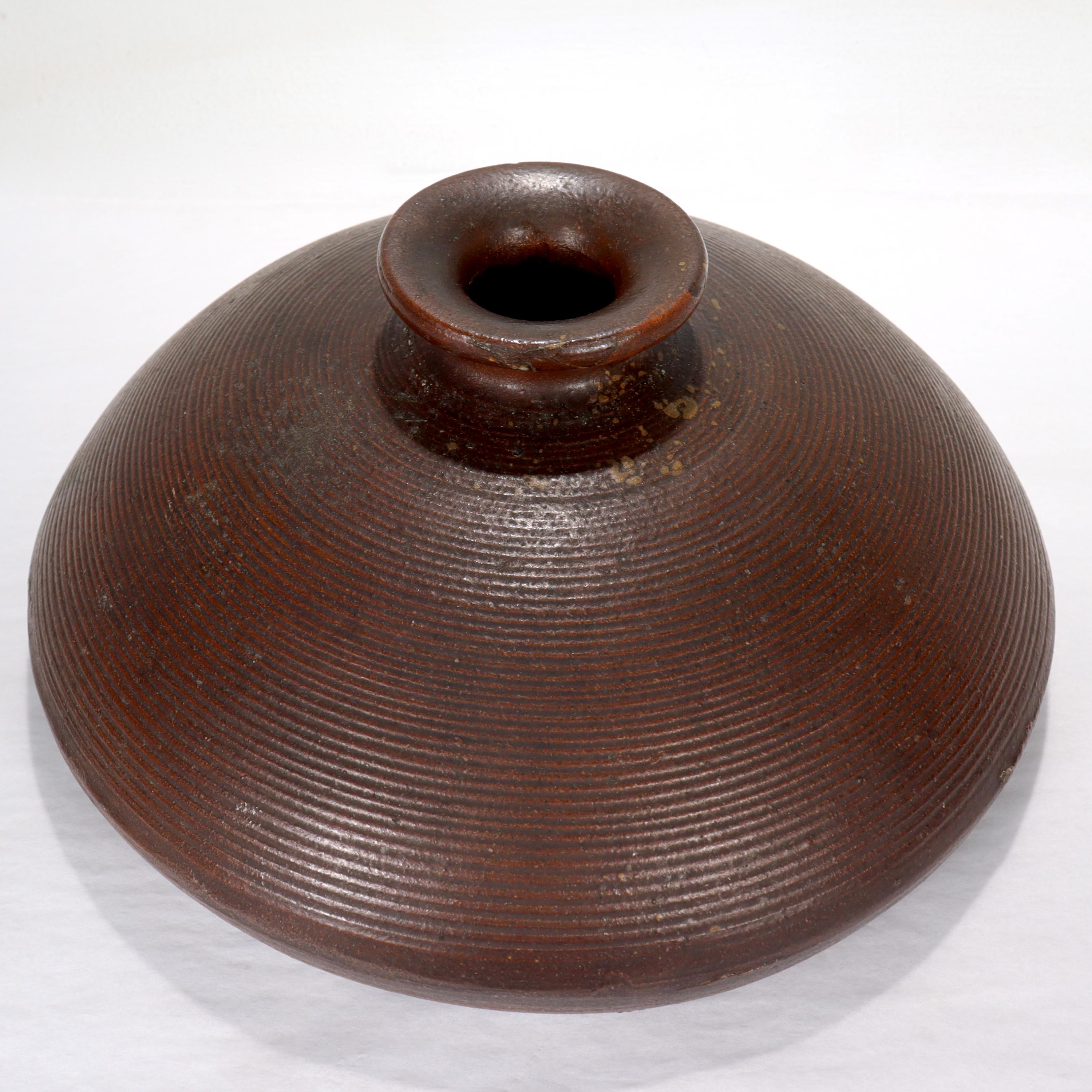 Old or Antique Japanese Bizen Pottery Stoneware Vase 1