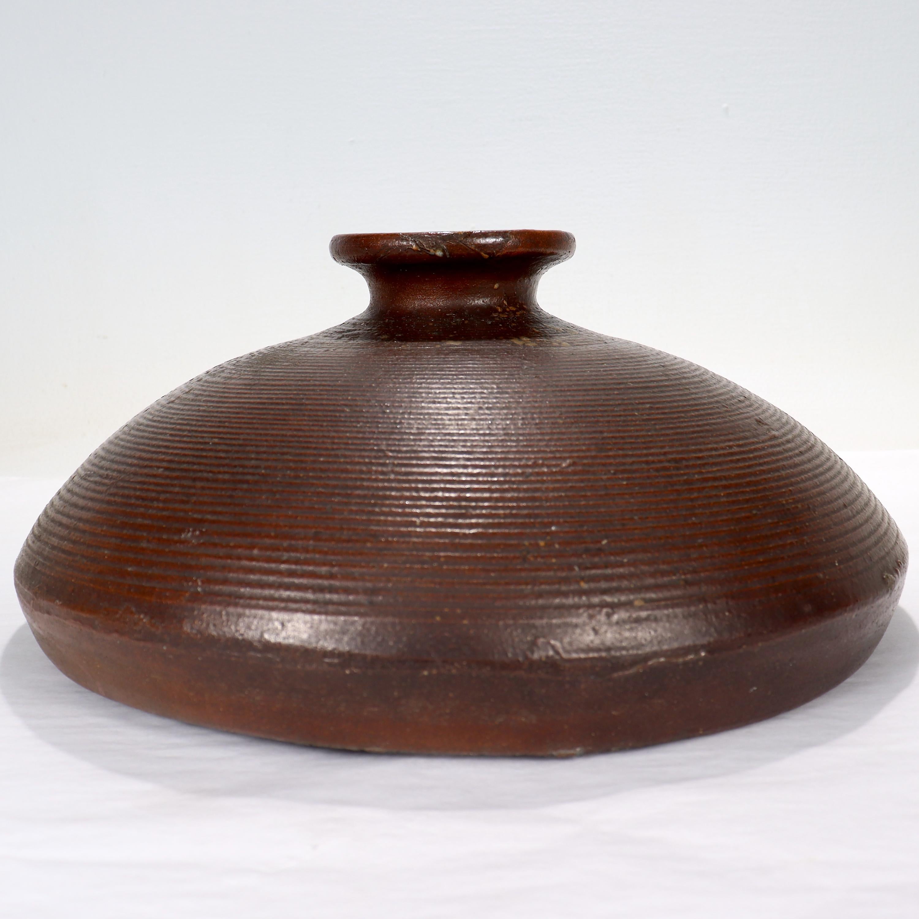 Old or Antique Japanese Bizen Pottery Stoneware Vase 2