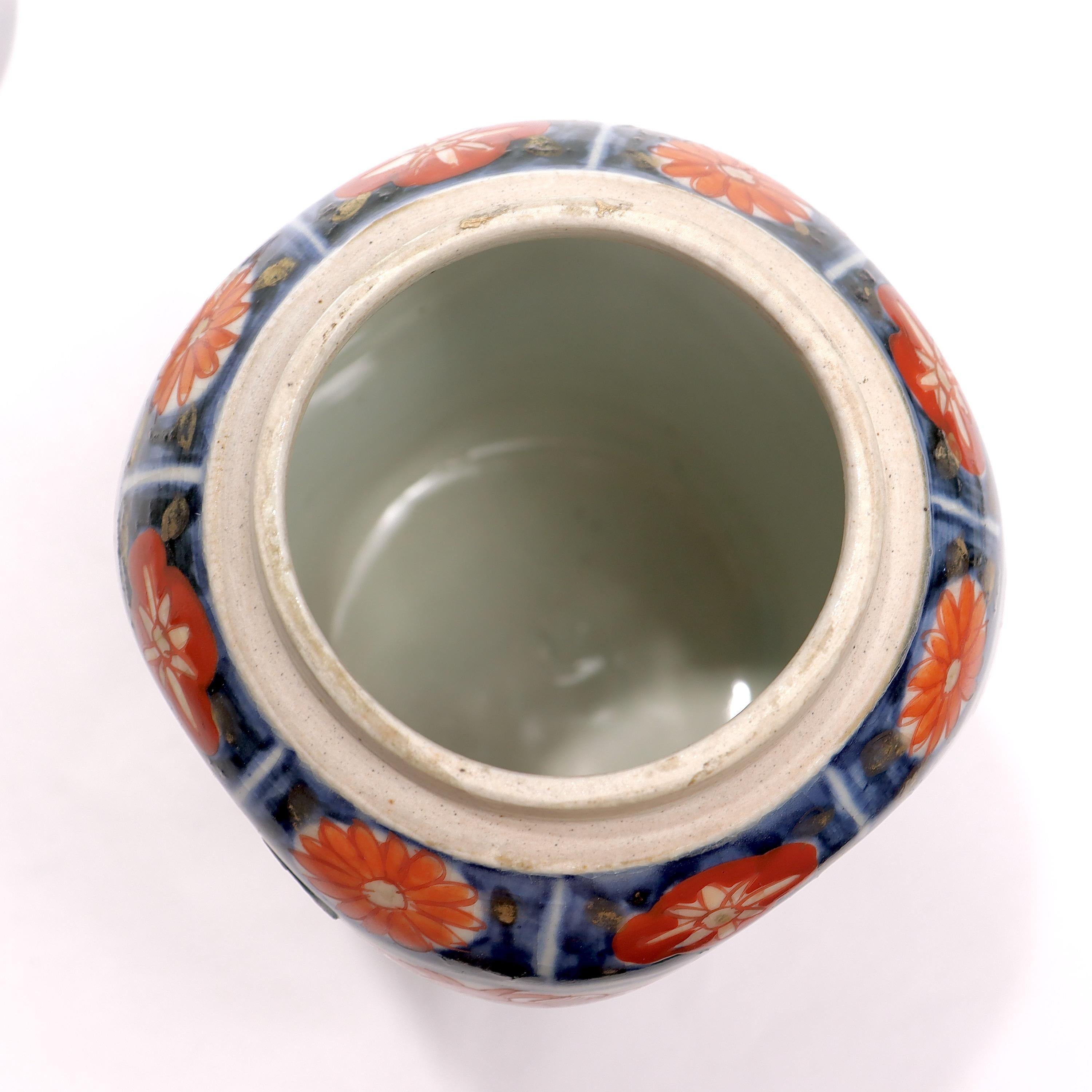 Old or Antique Japanese Imari Porcelain Covered Jar or Urn For Sale 9