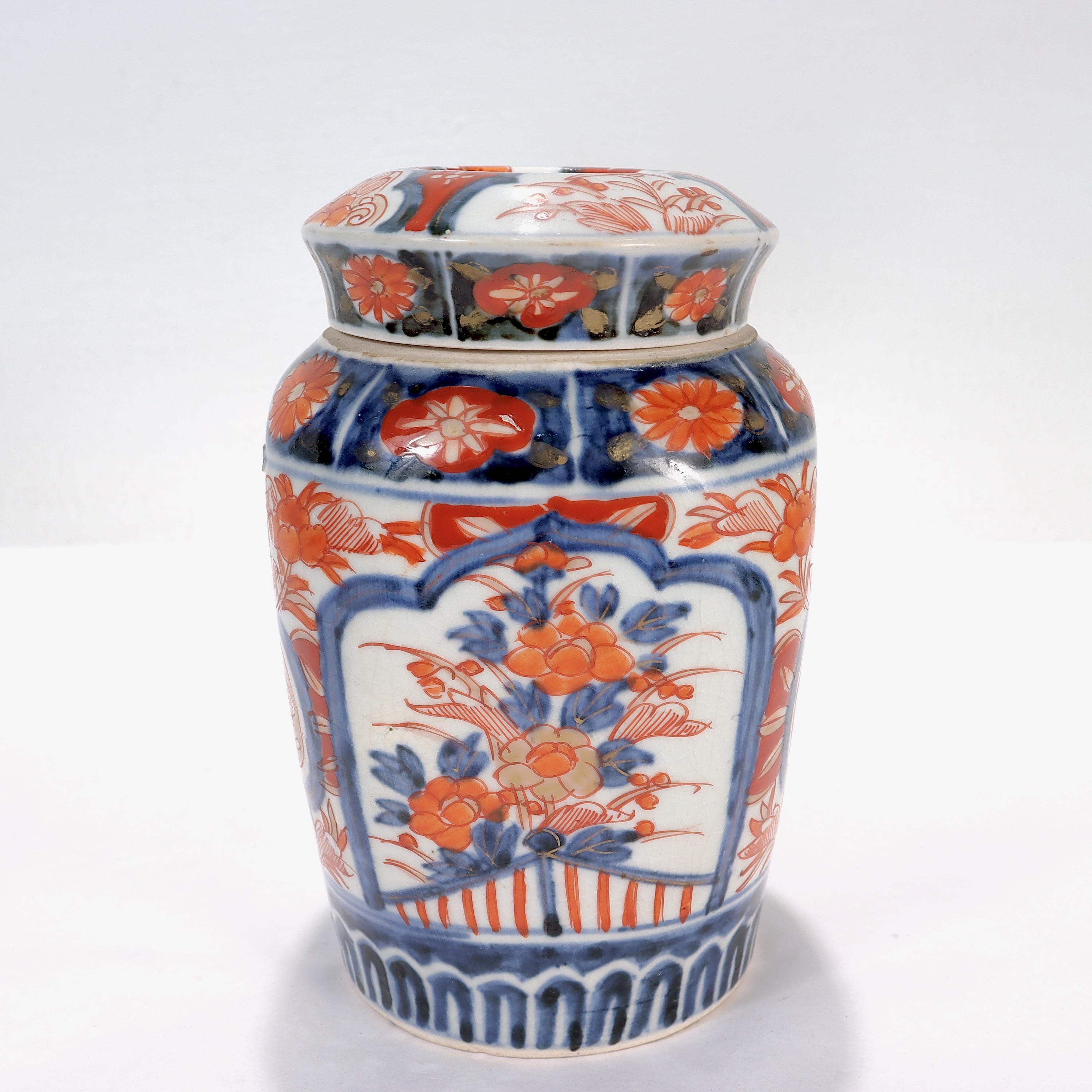 20th Century Old or Antique Japanese Imari Porcelain Covered Jar or Urn For Sale