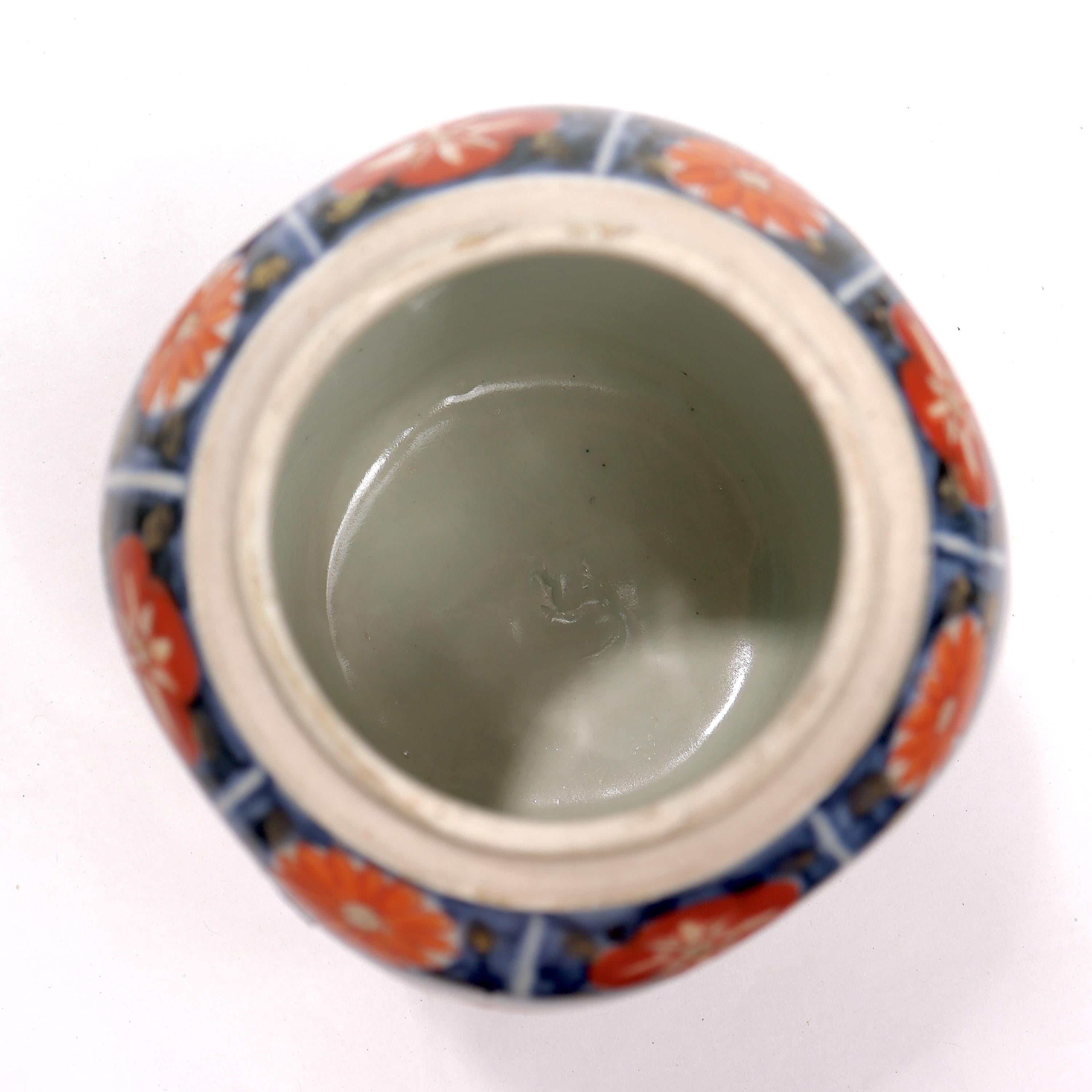 Old or Antique Japanese Imari Porcelain Covered Jar or Urn For Sale 3