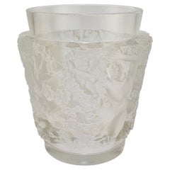 Old or Antique Lalique Frosted French Art Glass Bacchus Vase