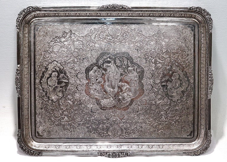 Old or Antique Signed Islamic Ottoman or Persian Incised Silver