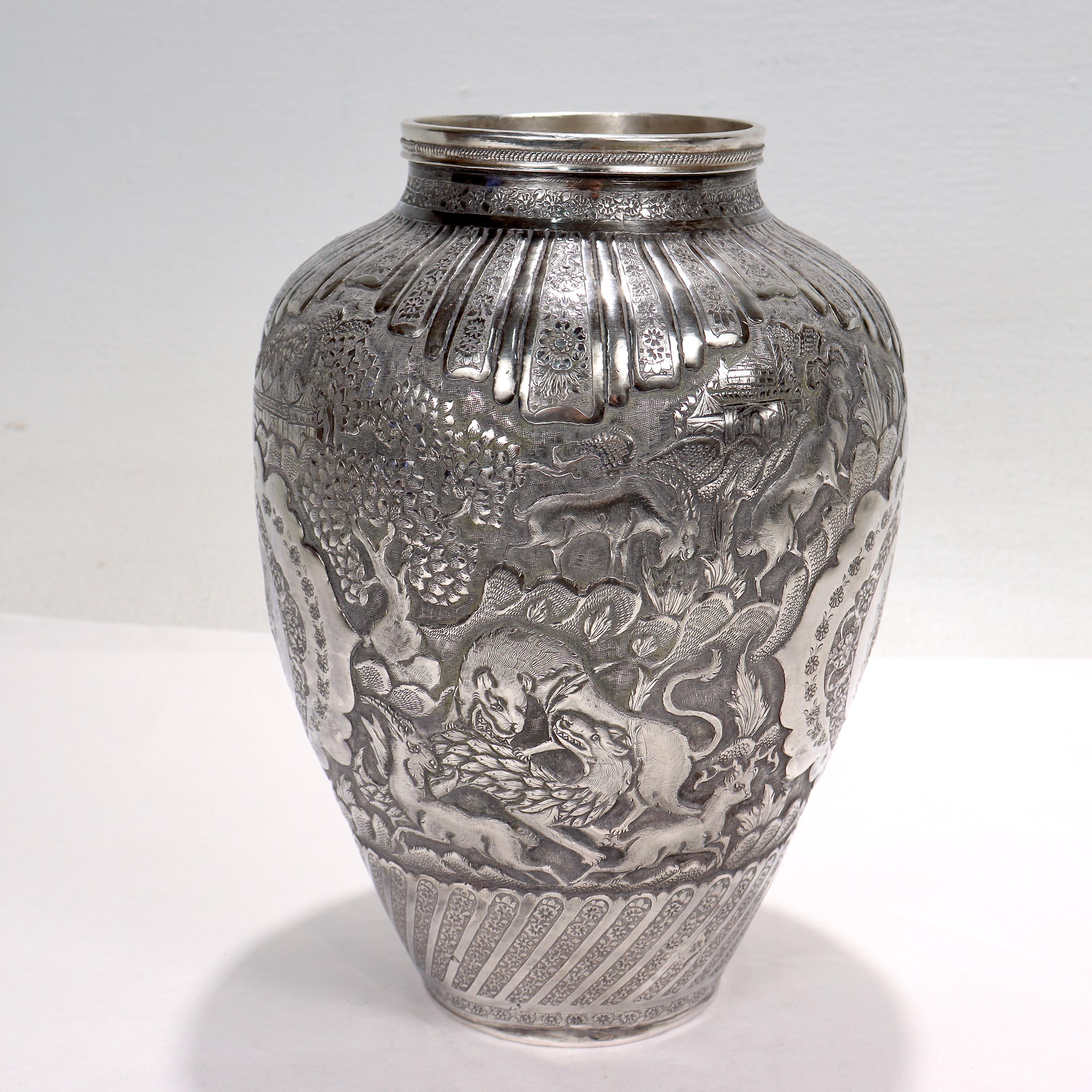 vintage silver vase
