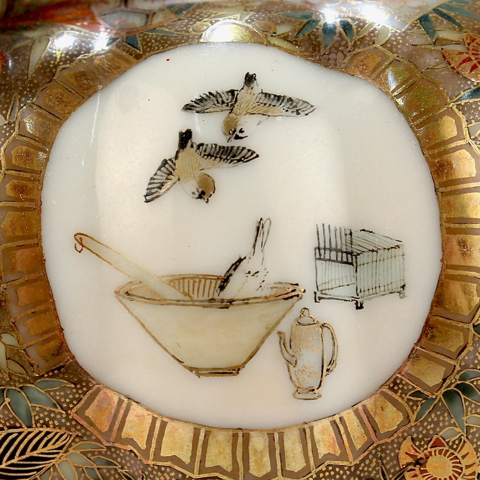 Old or Antique Signed Japanese Satsuma-Style Kutani Porcelain Teapot  2