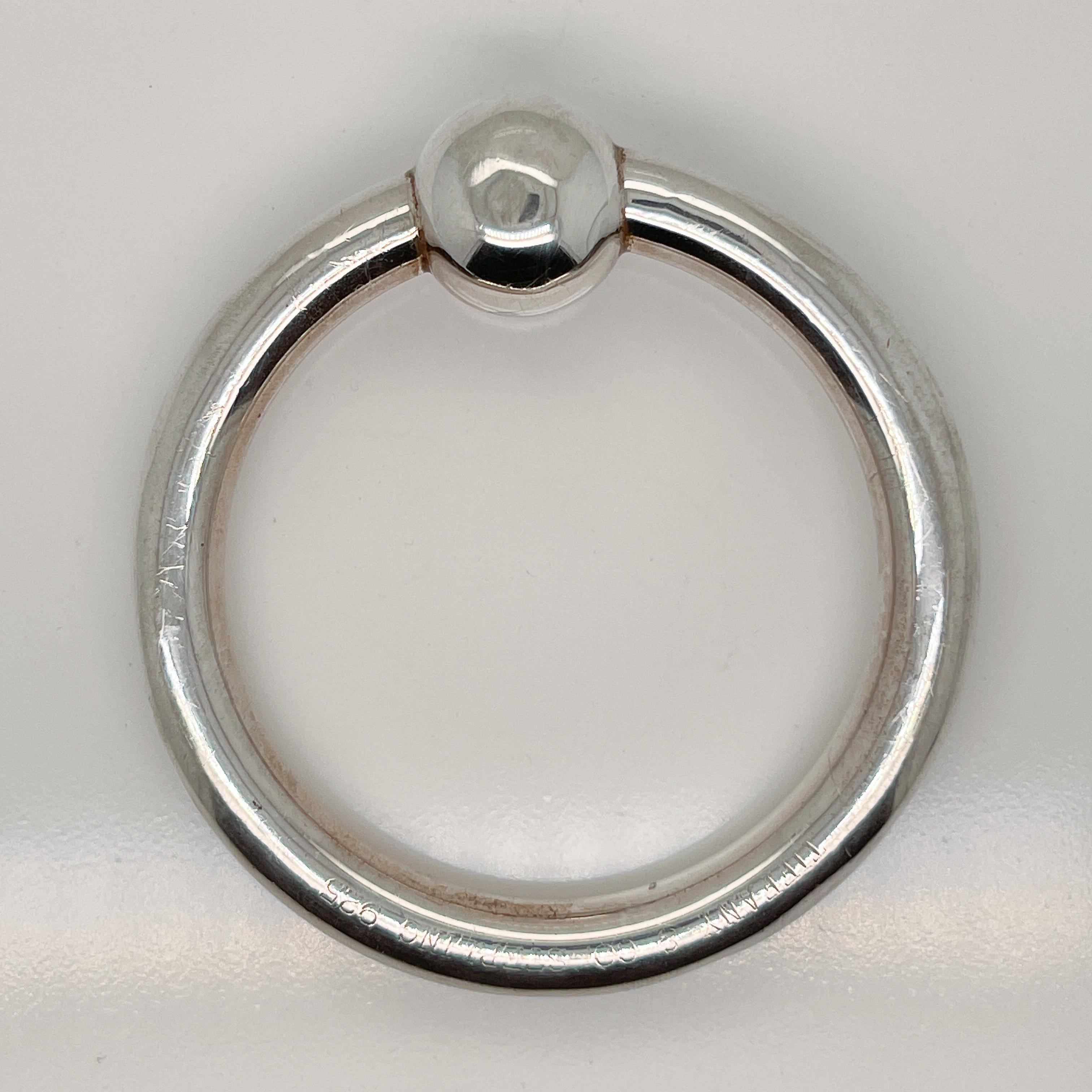 Old or Antique Tiffany & Co. Sterling Silver Baby Teething Ring In Fair Condition For Sale In Philadelphia, PA