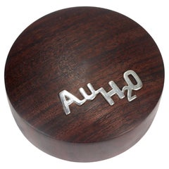 Old or Antique Wood & Silver Auh2o Goldwater Family Name Paperweight