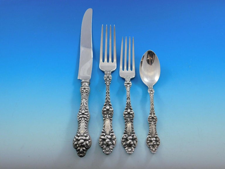 Old Orange Blossom by Alvin Sterling Silver Flatware Service 69 Pcs Set