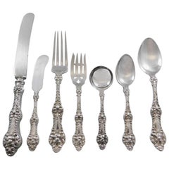 Old Orange Blossom by Alvin Sterling Silver Flatware Set Service 42 Pcs Dinner