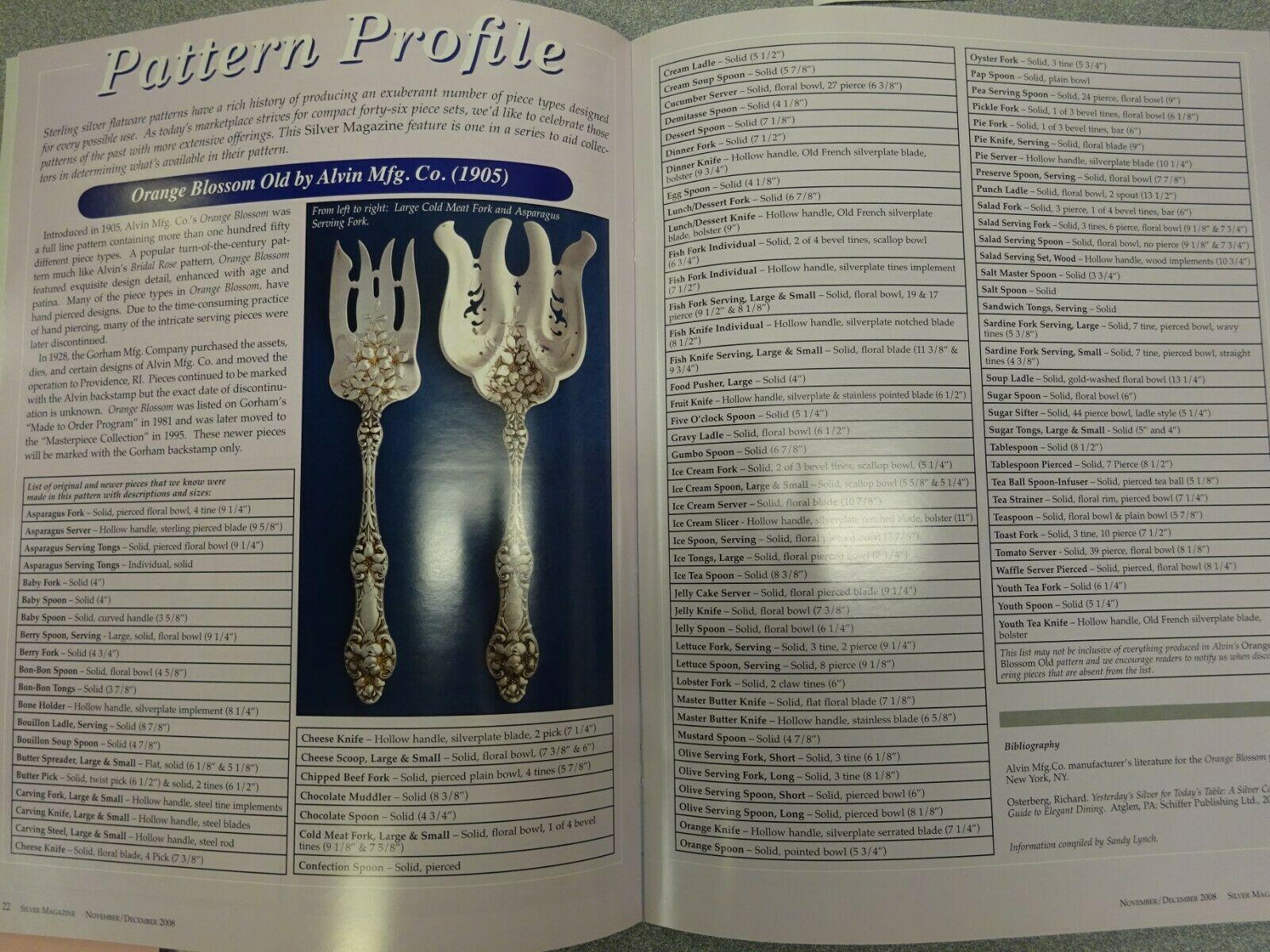 Old Orange Blossom by Alvin Sterling Silver Flatware Set Service 55Pc B Monogram 5