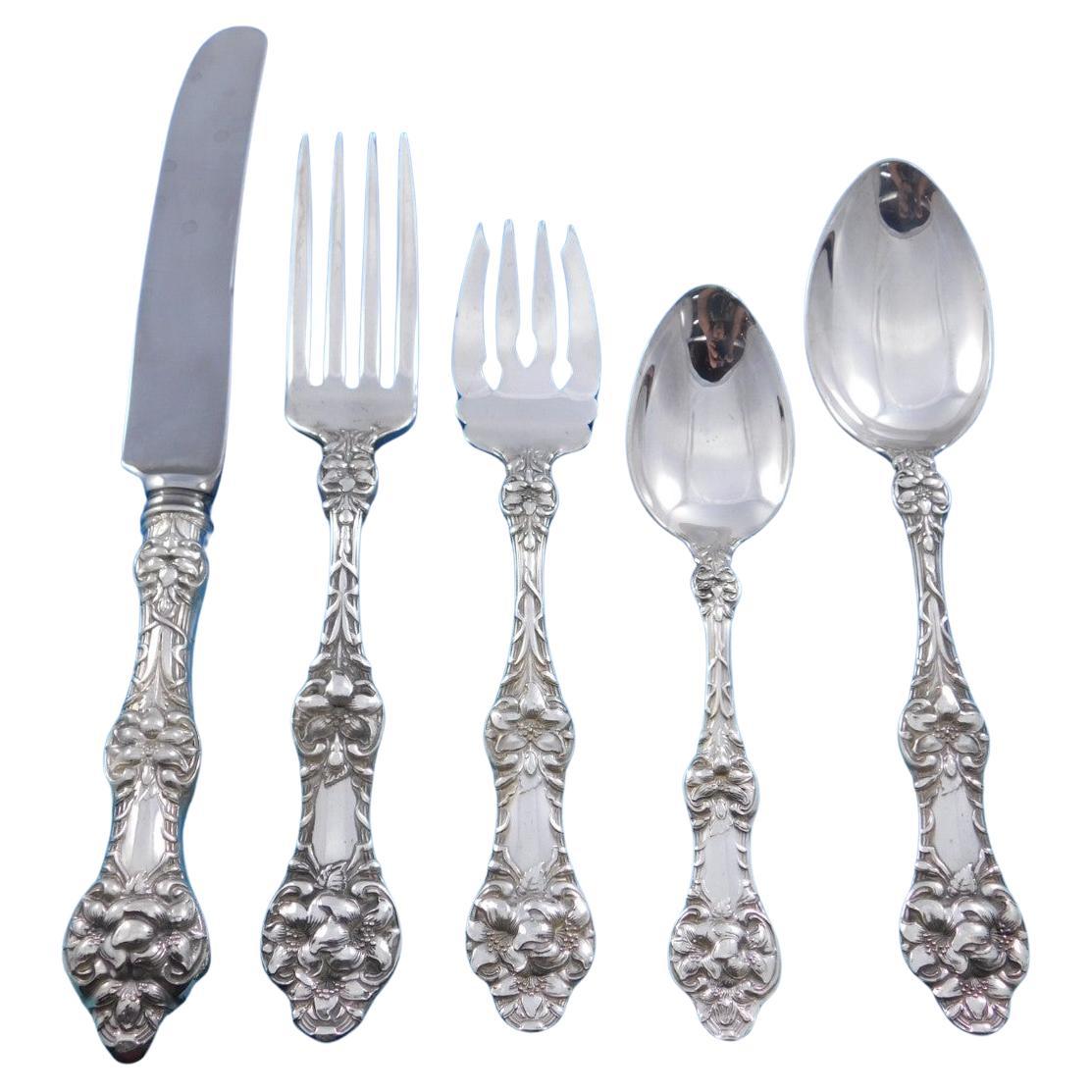 Set di posate in argento Sterling Old Orange Blossom by Gorham Servizio da 40 pezzi per la cena