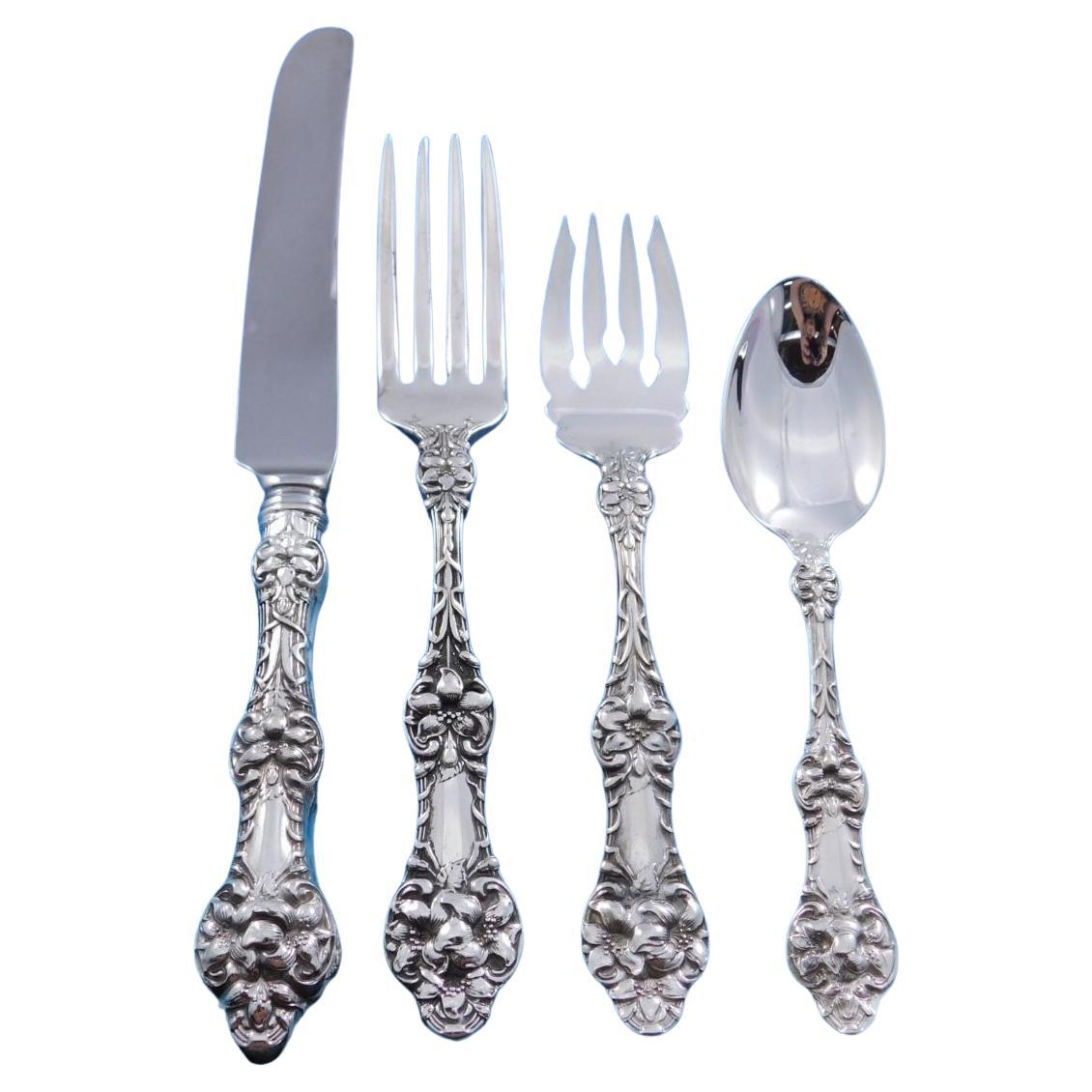 Set di posate in argento Sterling Old Orange Blossom by Gorham Servizio da 60 pezzi per la cena