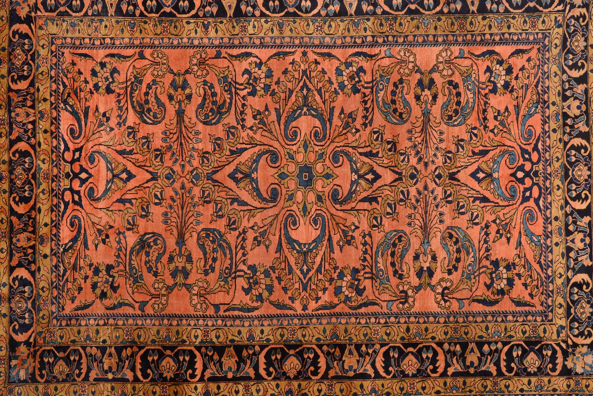 Central Asian Antique Elegant Rare Oriental Carpet For Sale