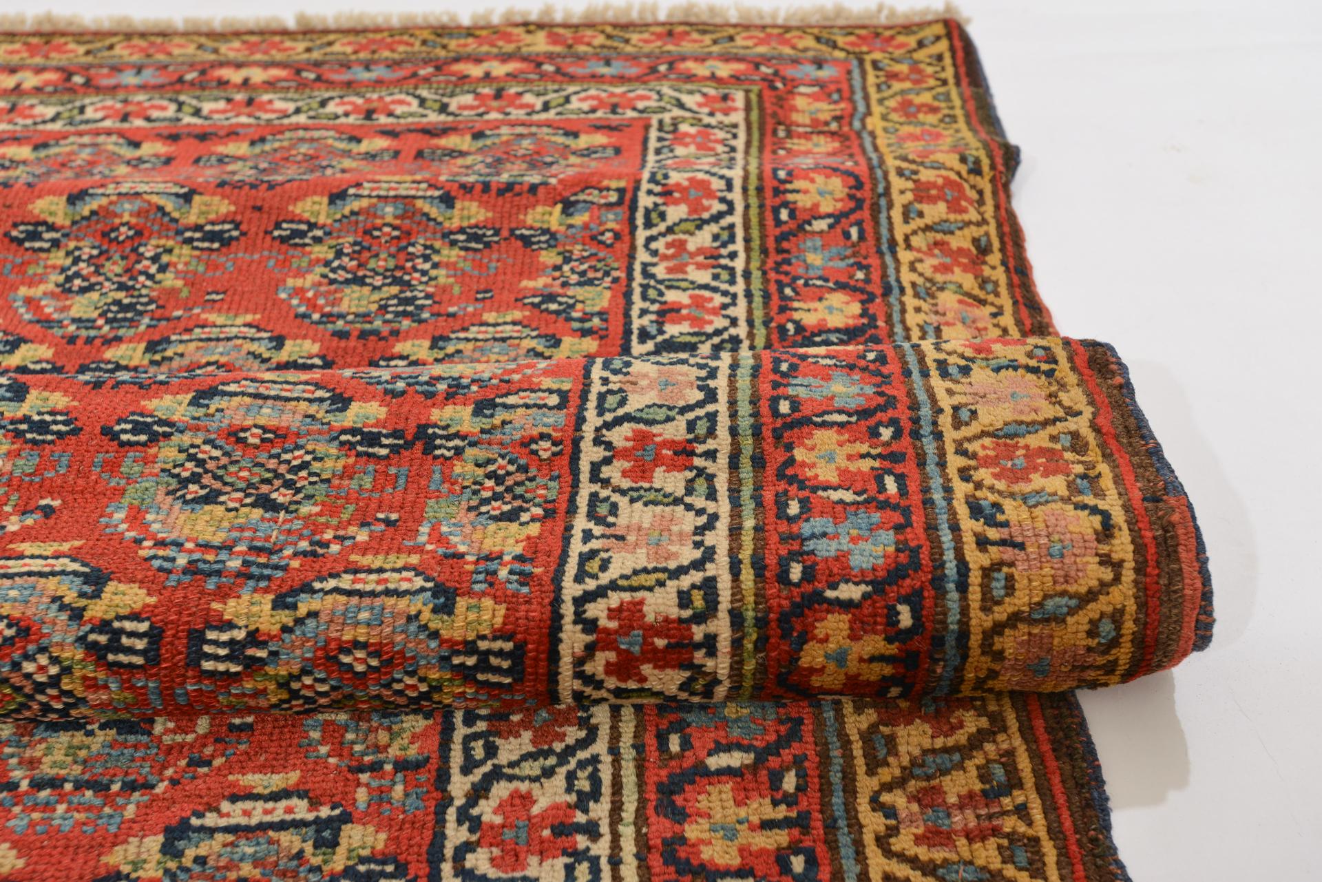 Hand-Knotted Old Oriental Carpet Runner For Sale