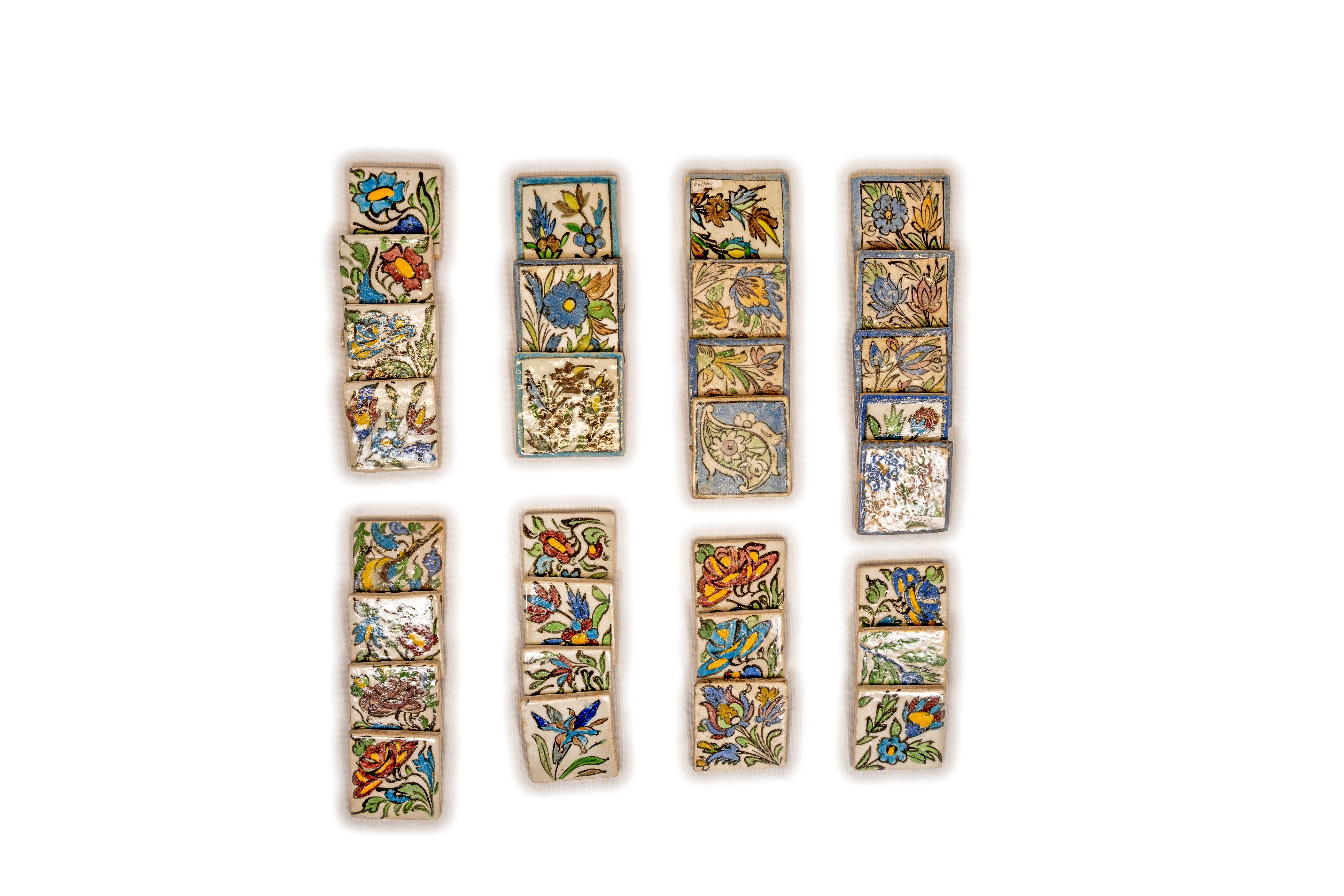 Persian Old Oriental Ceramic Pottery Tiles For Sale