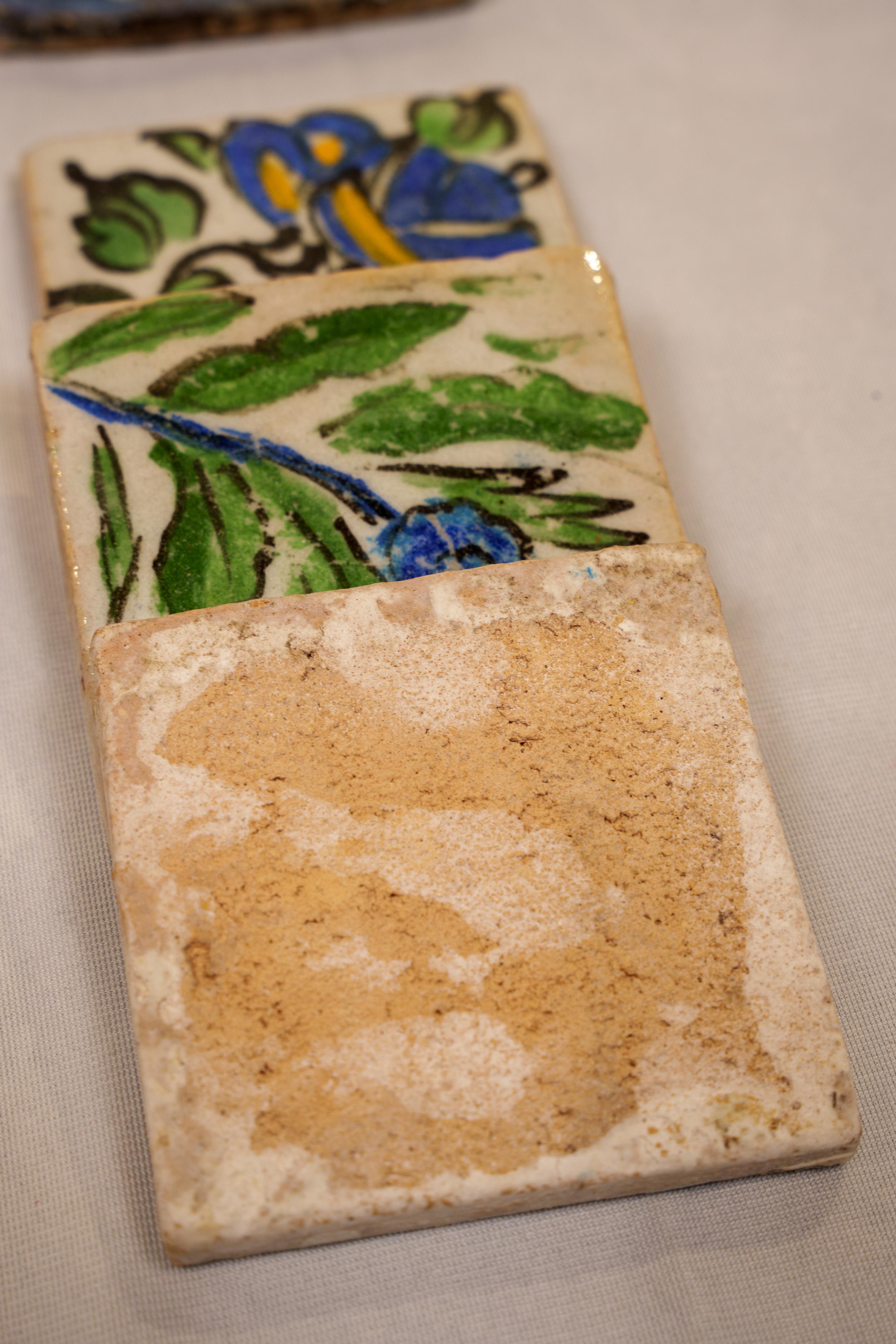 Old Oriental Ceramic Pottery Tiles For Sale 1