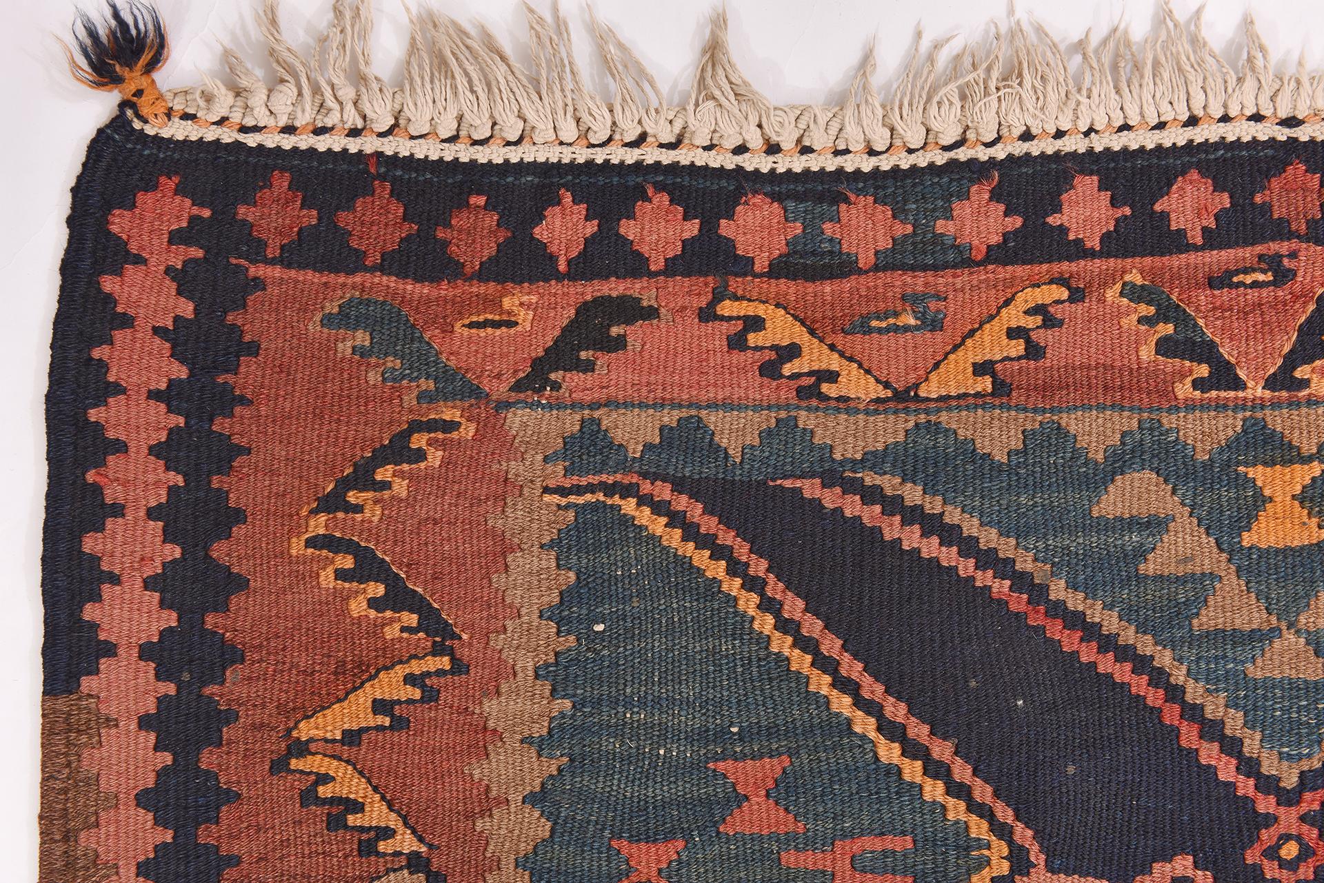 Central Asian Old Oriental Kilim For Sale
