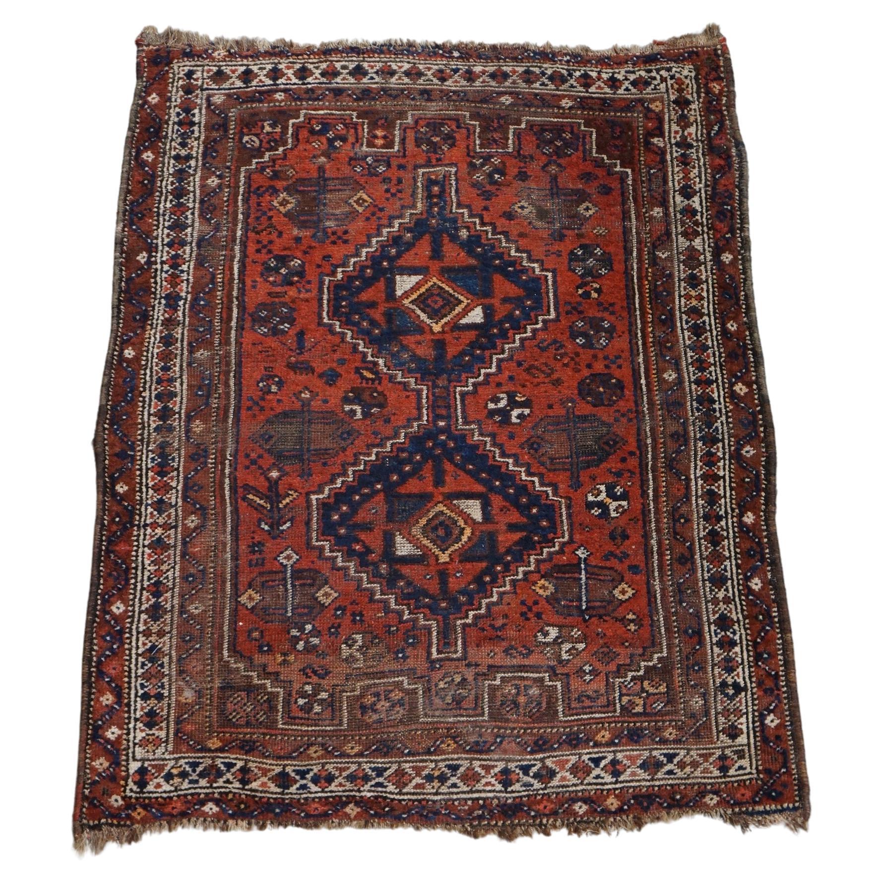 Old oriental rug with beautiful colors and a nice vintage look 155x112 cm