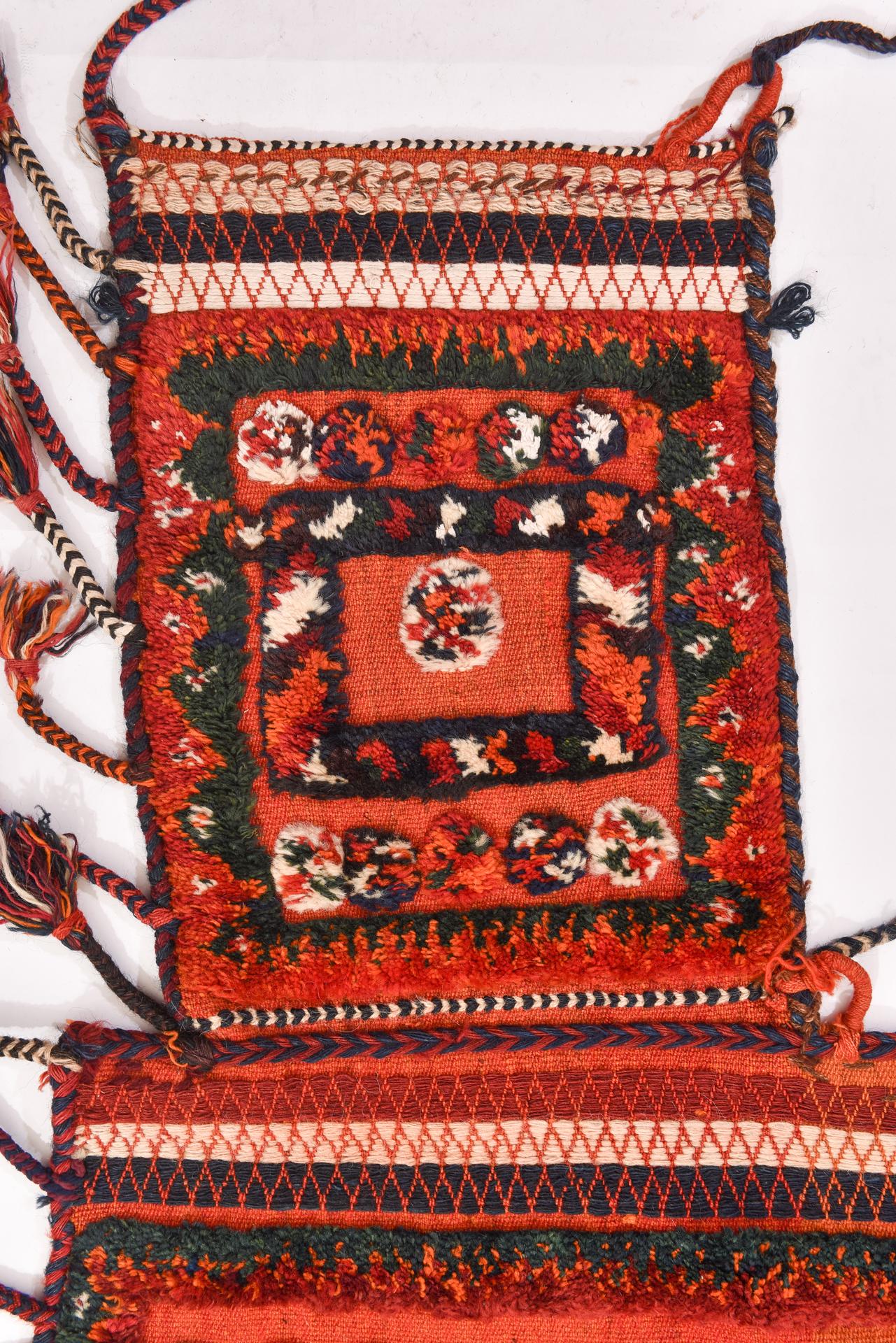 Wool Old Oriental Saddlebag from Private Collection For Sale