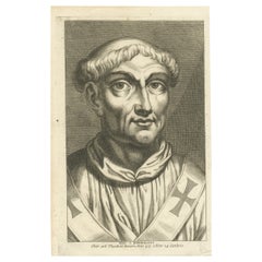 Ancien portrait original gravé et ancien du pape Bonifacius / Boniface, 1678