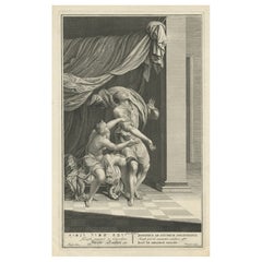 Ancienne gravure originale de Joseph Tempted to Whoredom, 1728
