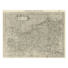 Antique Old Original Engraving of Prussia on the Southeast Coast of the Baltic Sea, 1632
