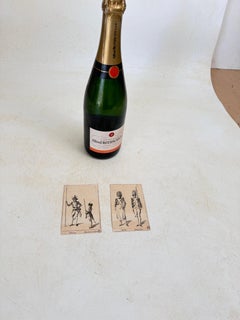 Old Original Engraving  with soldiers characters  France 19th