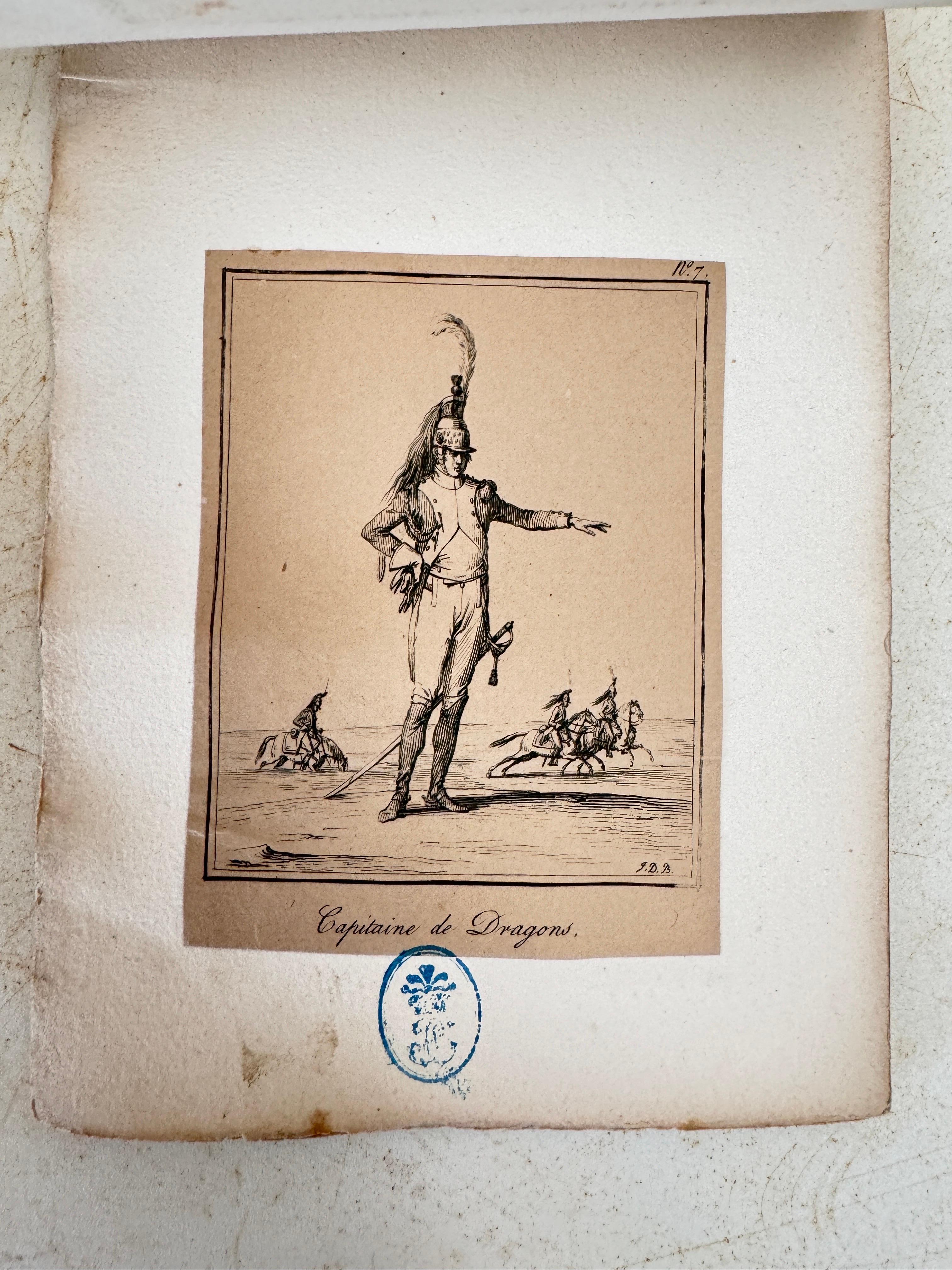 Alte Original-Gravur  mit Soldatenfiguren Frankreich 19. Satz von 10 im Angebot 5