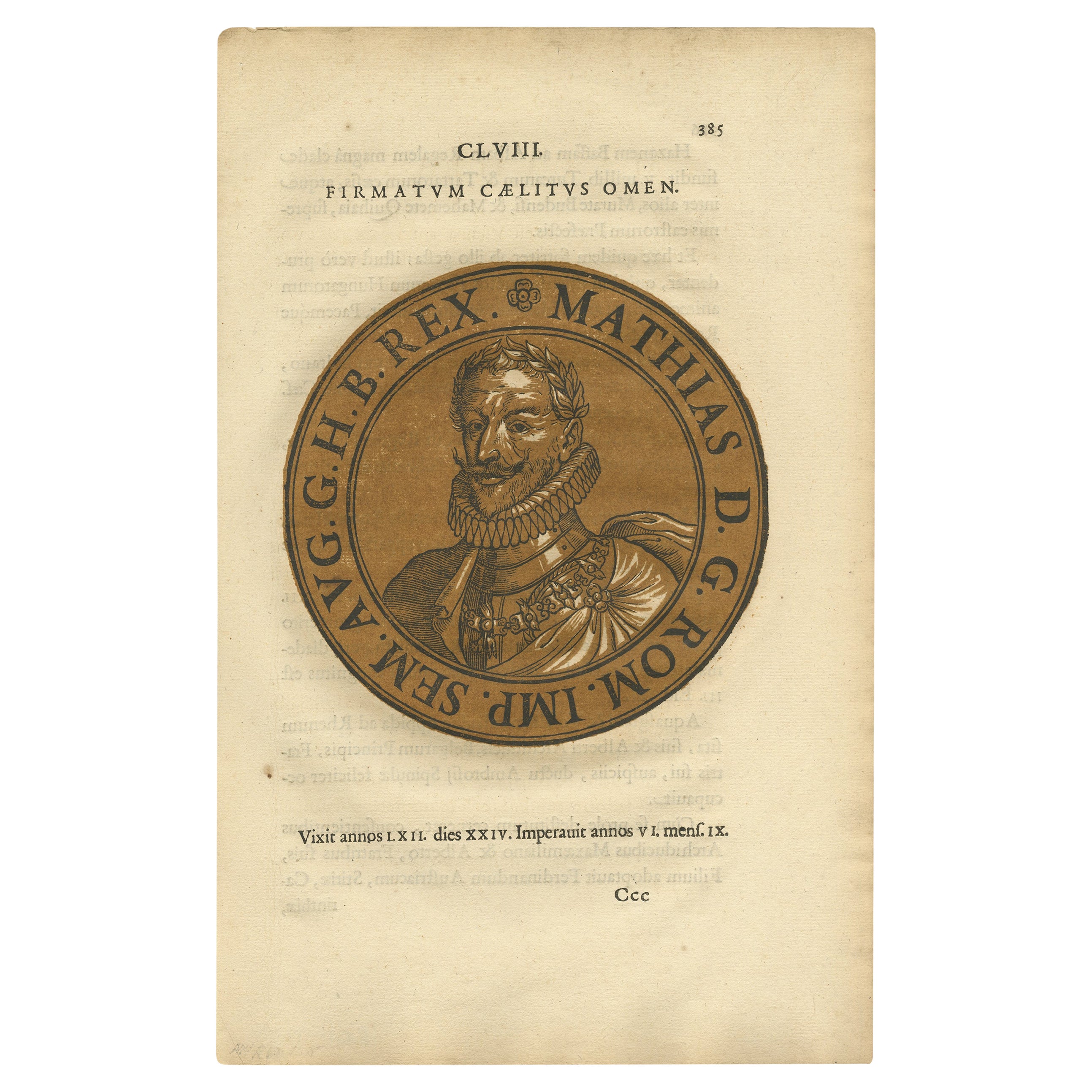 Altes Originalporträt mit der Darstellung von Matthias von Österreich, Heiliger römischer Kaiser, 1645