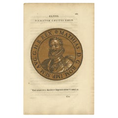 Altes Originalporträt mit der Darstellung von Matthias von Österreich, Heiliger römischer Kaiser, 1645