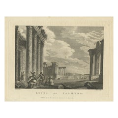 Old Original Print Depicting the Ruins of the City of Palmyra, Syria, 1782